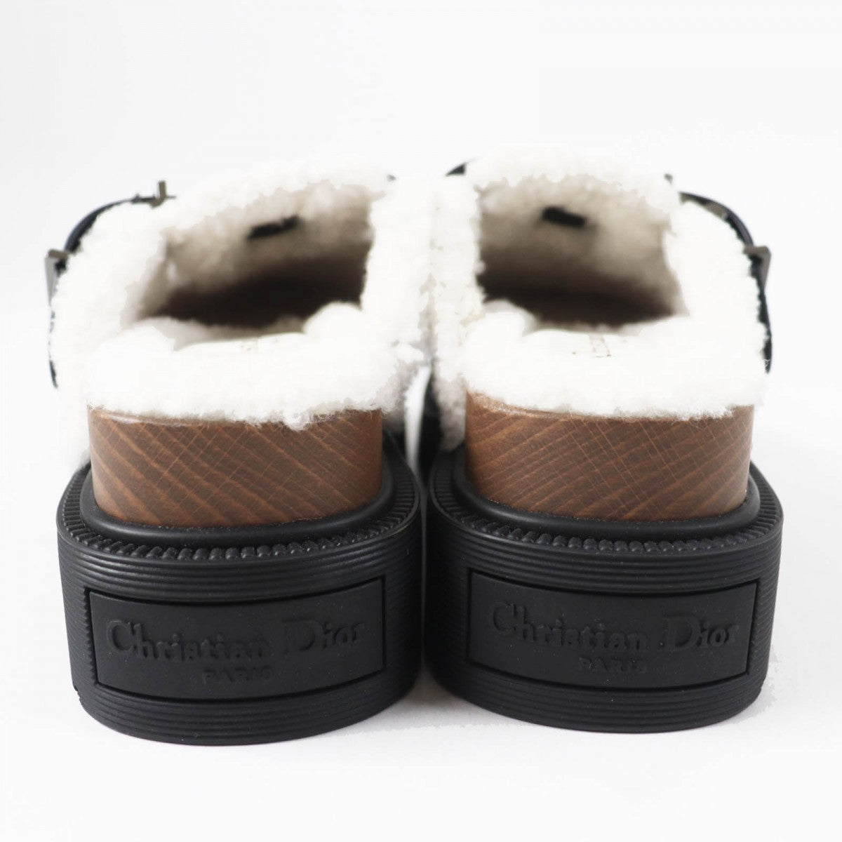 Christian Dior Sandals Leather Black White Diorquake 34