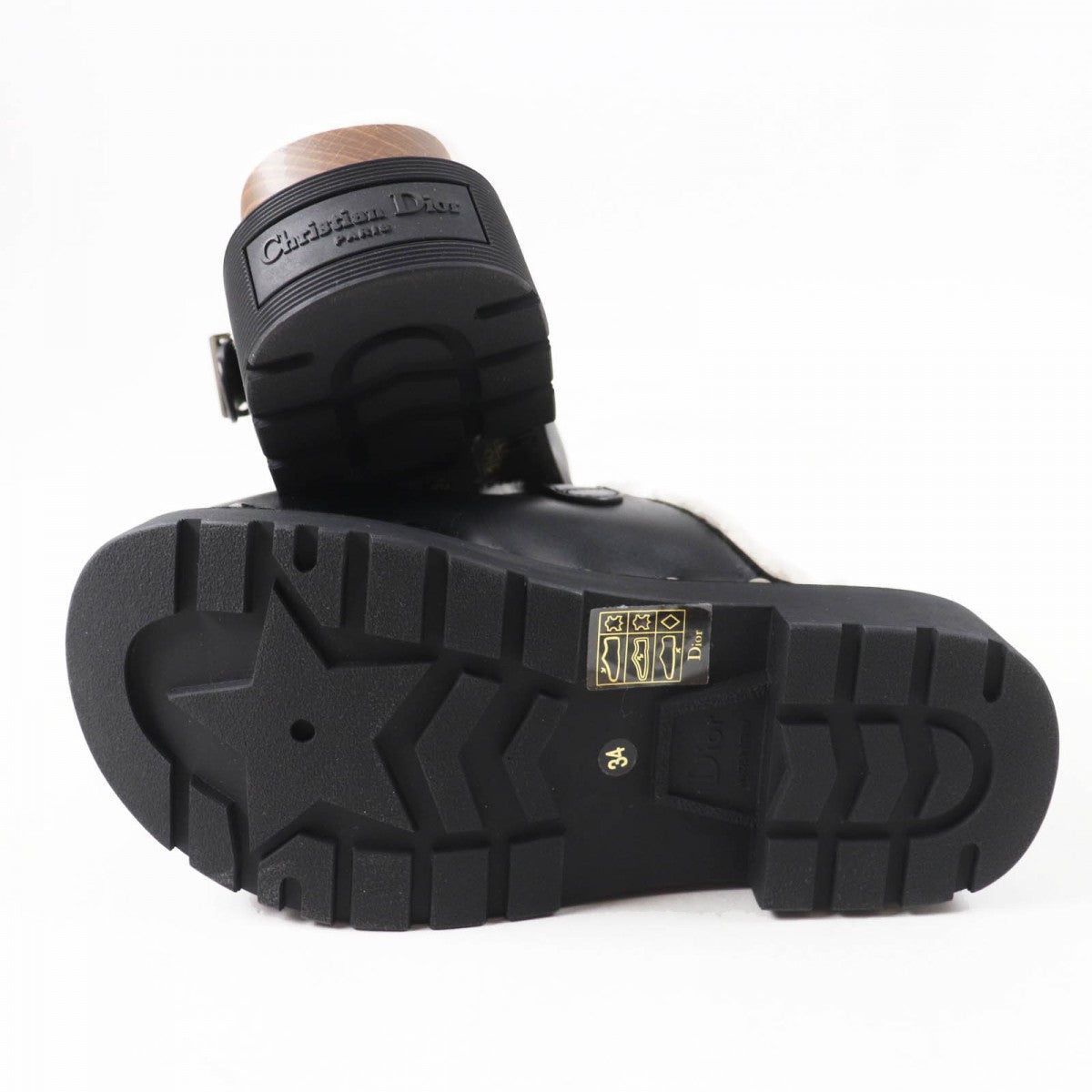 Christian Dior Sandals Leather Black White Diorquake 34