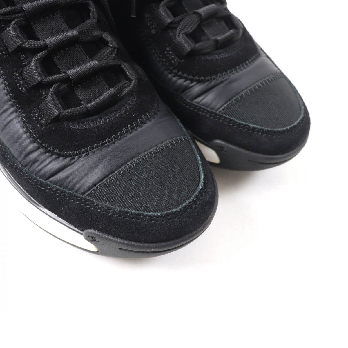 Chanel Sneakers G35617 Mixed Fiber, Calfskin, Velvet, Polyurethane Black Women 37
