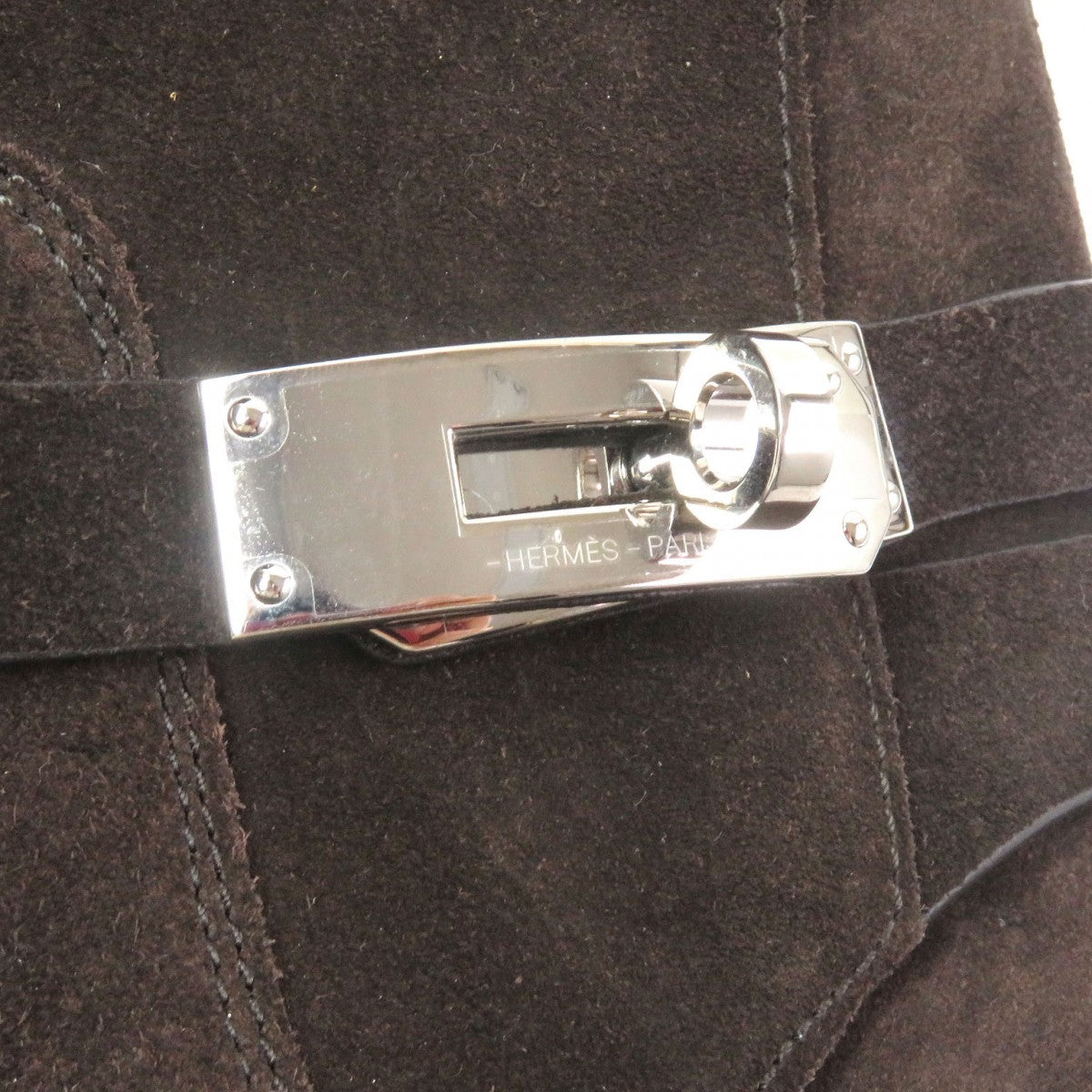 Hermes Boots Suede Leather Dark Brown Fortune 41