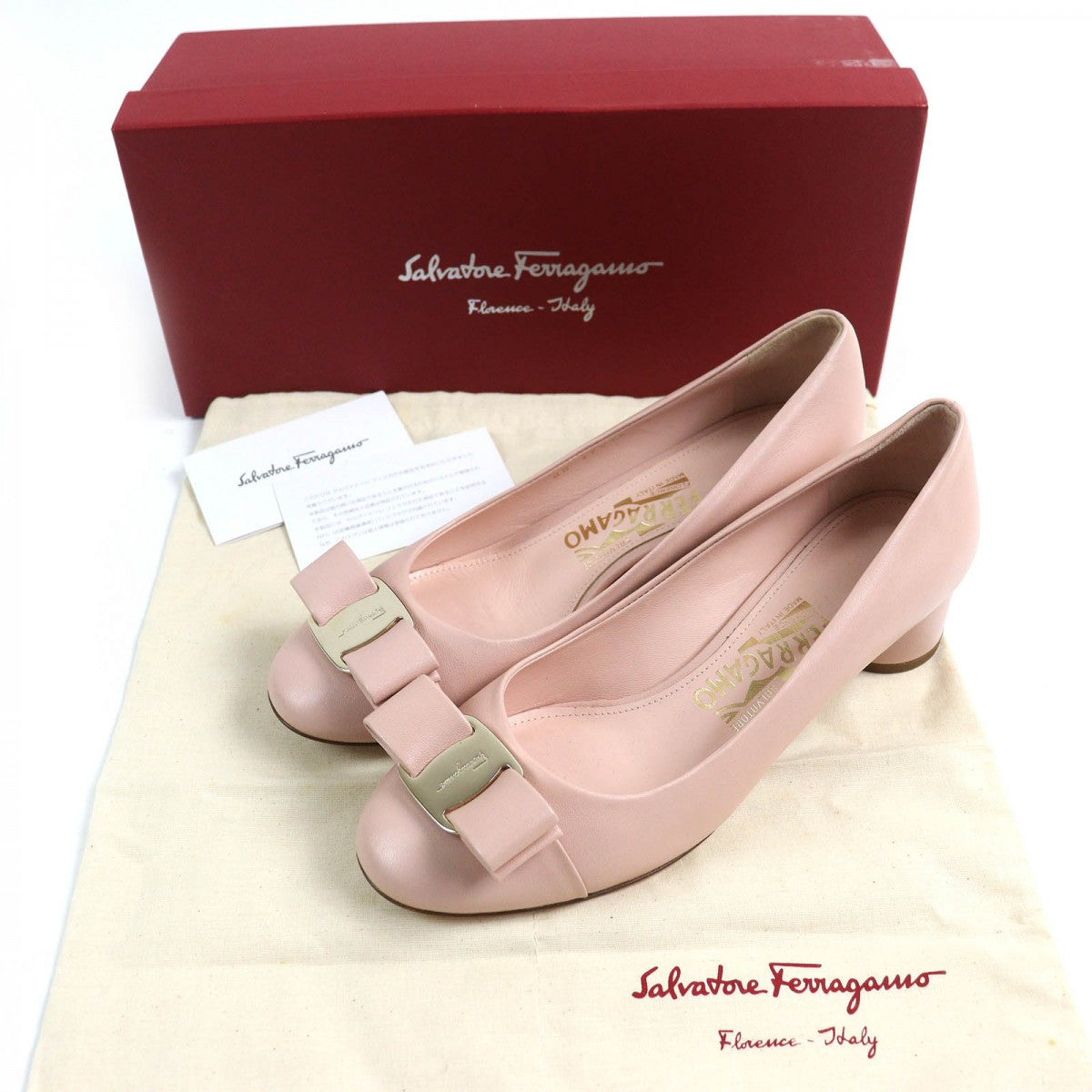 Salvatore Ferragamo Pumps Leather Pink 6.5