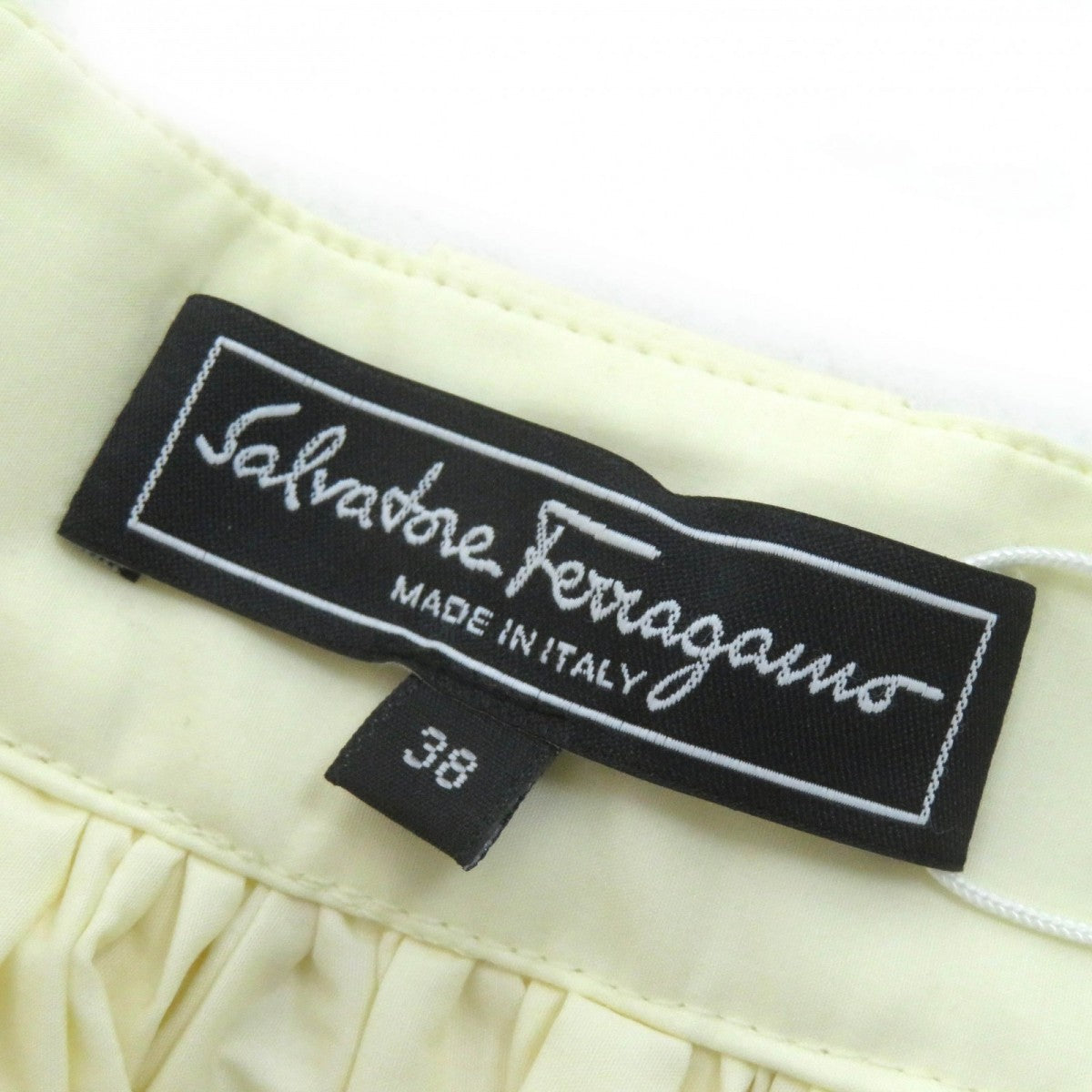 Salvatore Ferragamo Flare Skirt Cotton Cream Brown Type 38
