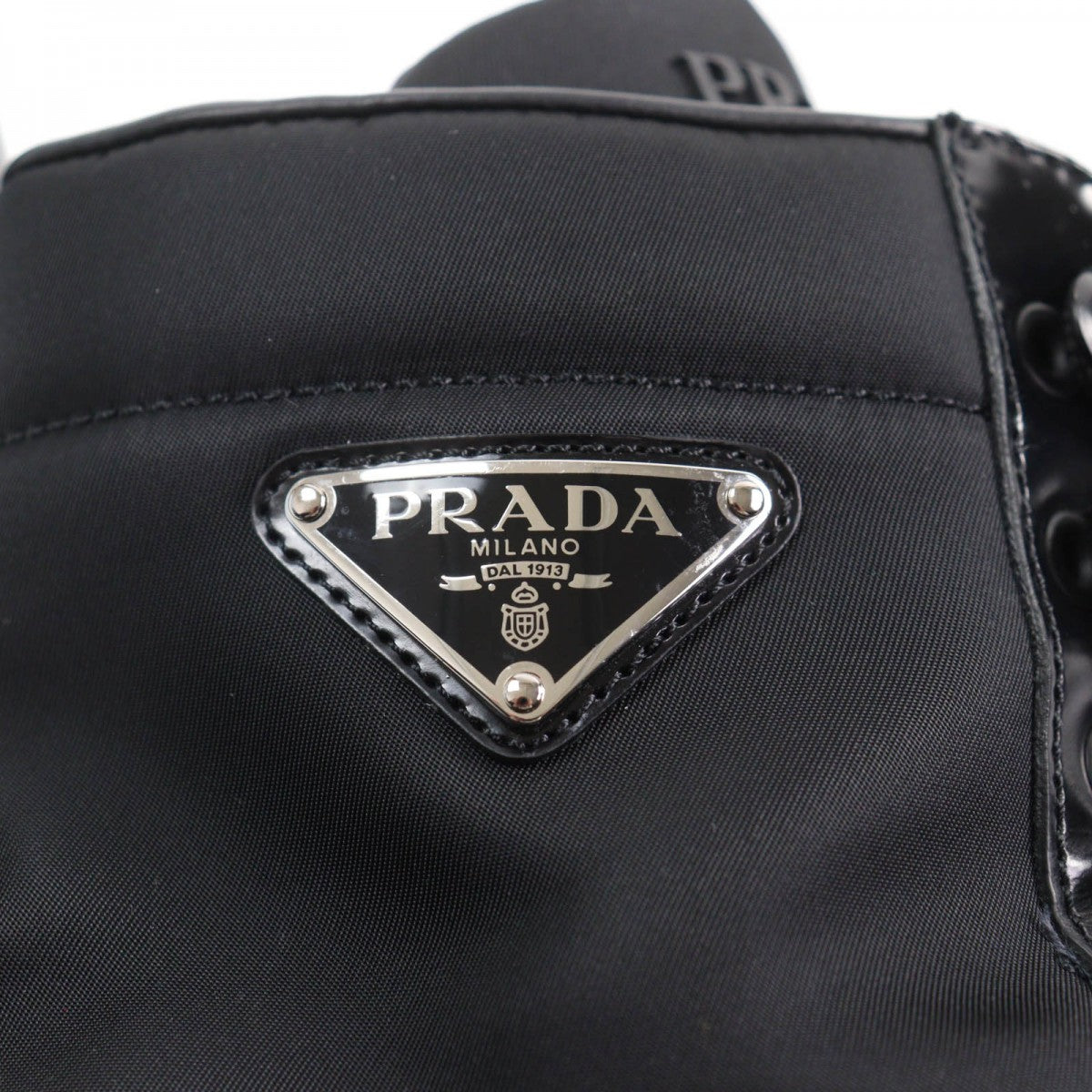 Prada Short Boots Nylon X Leather Black Triangle Logo Women 39