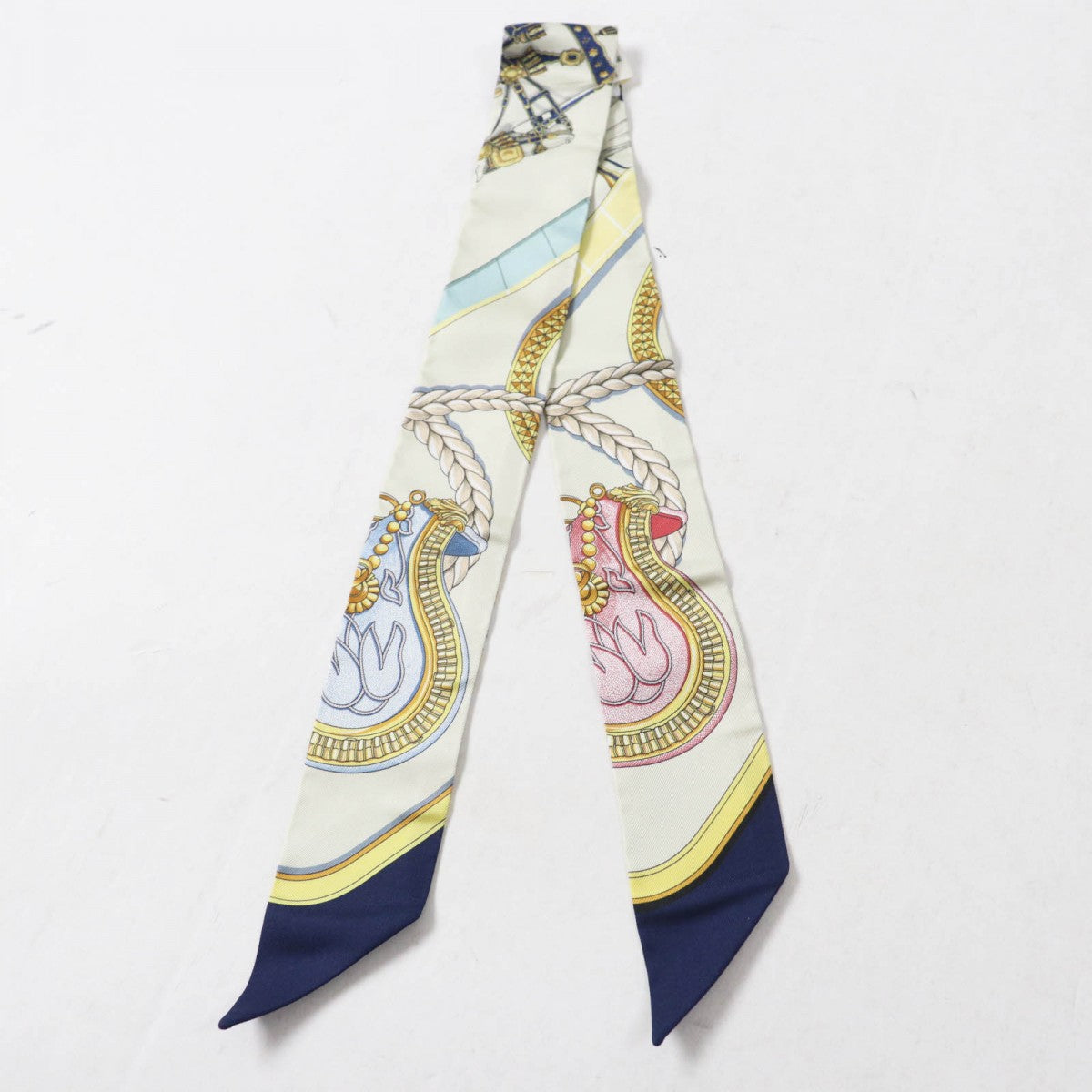 Hermes Scarf Silk Multicolor Twilly Grandapparat - Horse In Full Dress