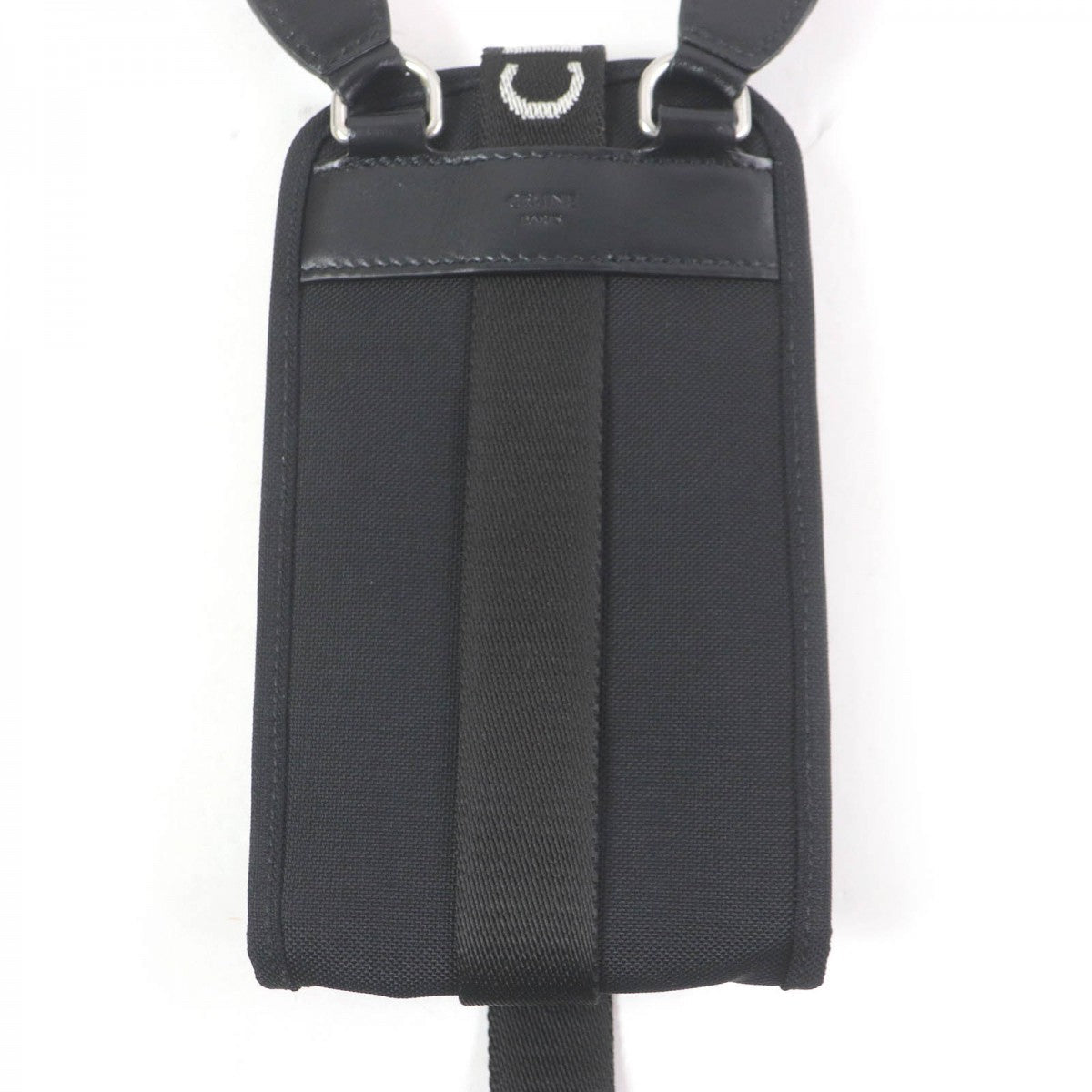 Celine Pouch 10J21 Nylon Canvas Black Trekking Mobile Phone Pouch Mens(Unisex)