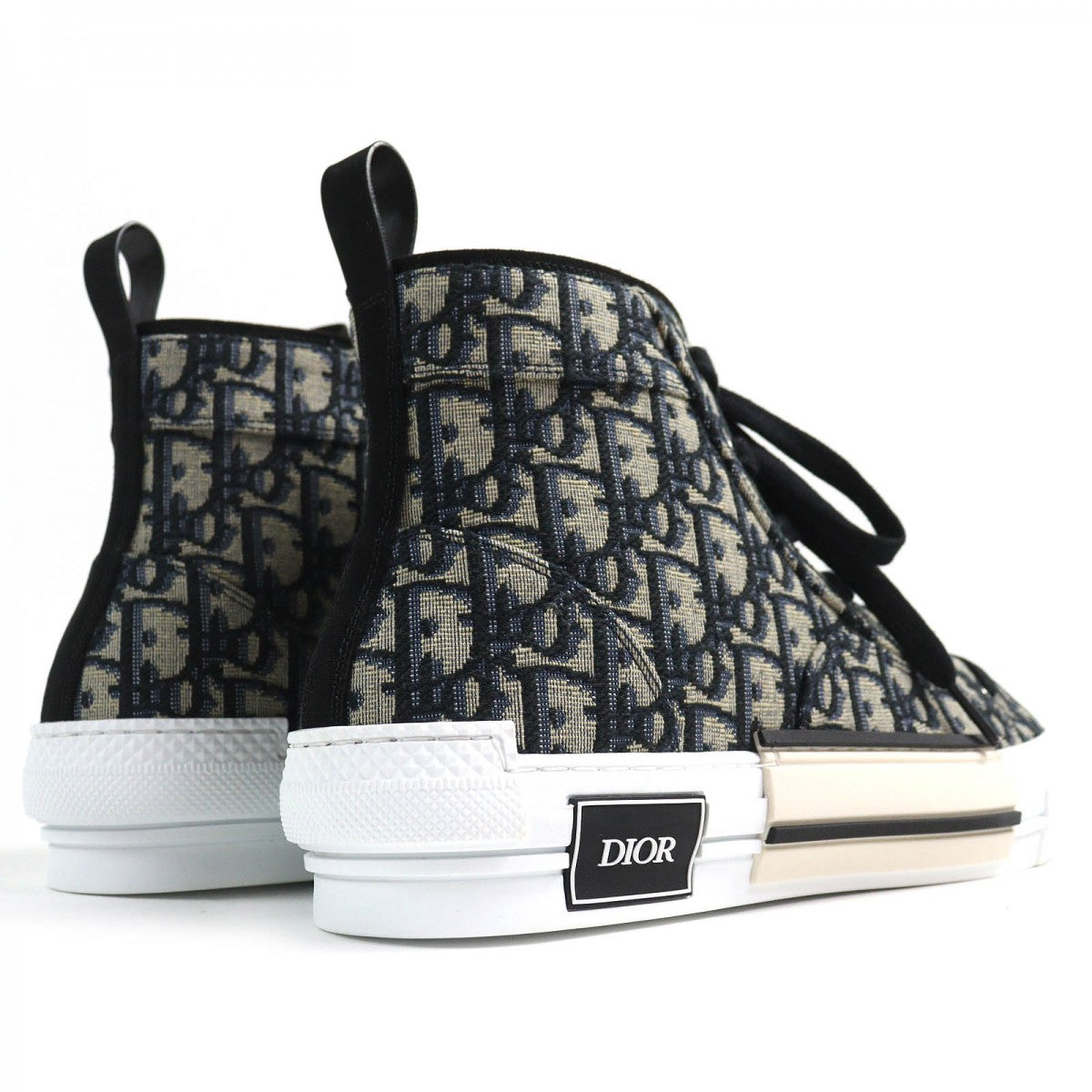 Dior Homme High Cut Sneakers 3Sh126Zsa H961 Cotton, Technical Fabric Black Dior Oblique B23 Mens 43