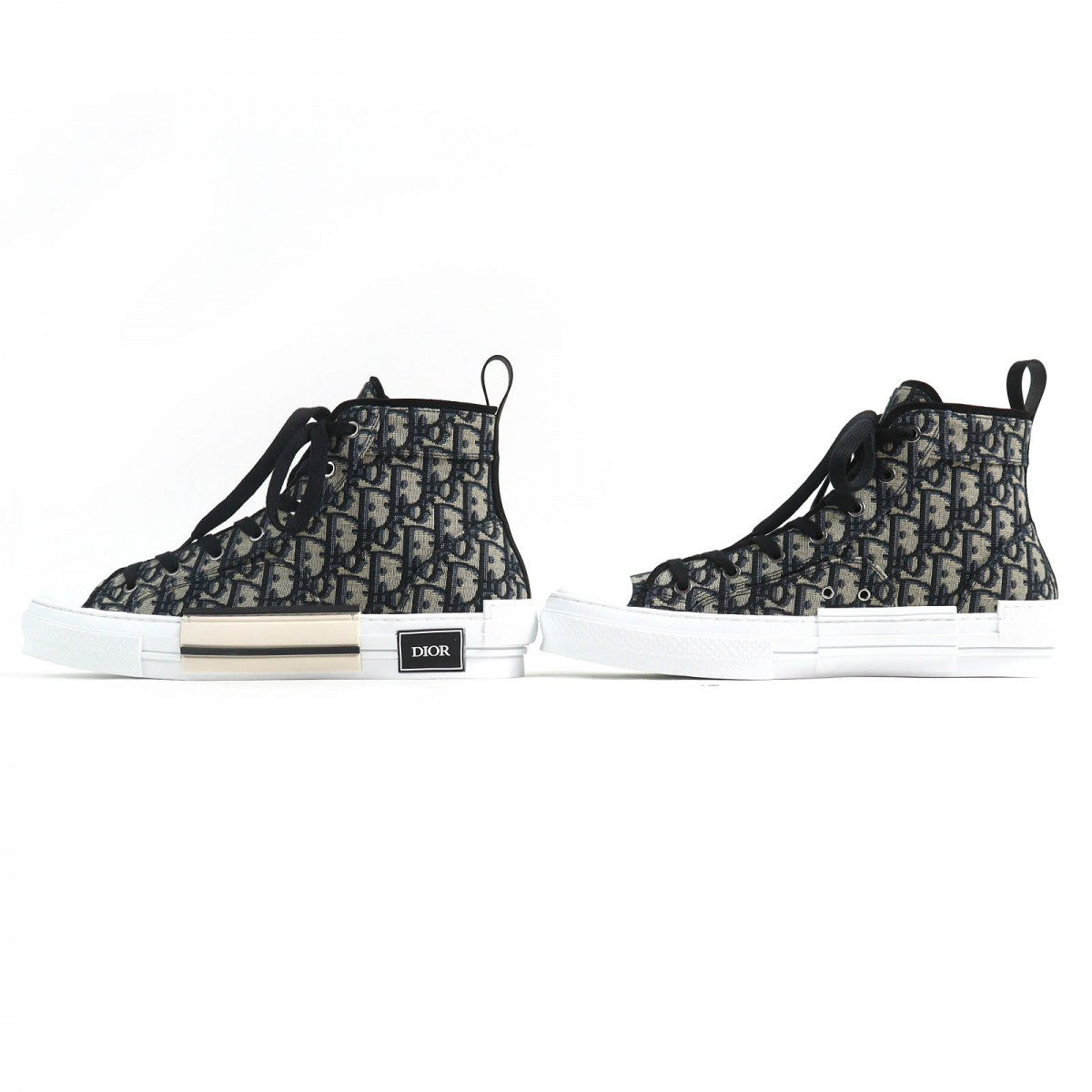 Dior Homme High Cut Sneakers 3Sh126Zsa H961 Cotton, Technical Fabric Black Dior Oblique B23 Mens 43
