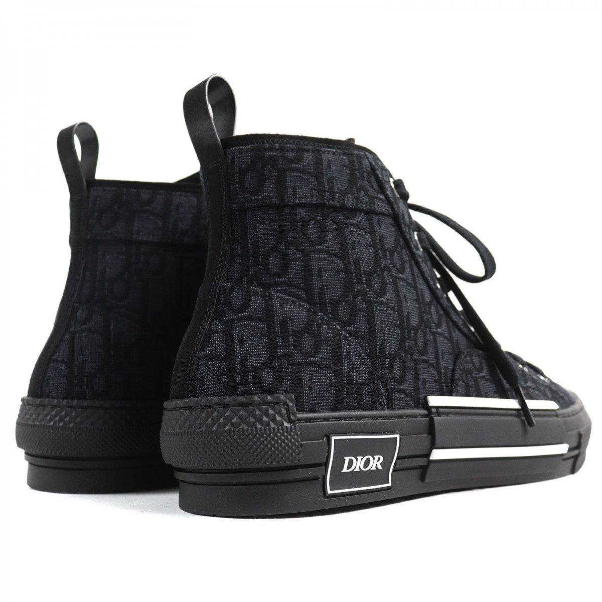 Dior Homme High Cut Sneakers 3Sh126Zsa H969 Cotton, Technical Fabric Black Dior Oblique B23 Mens 43