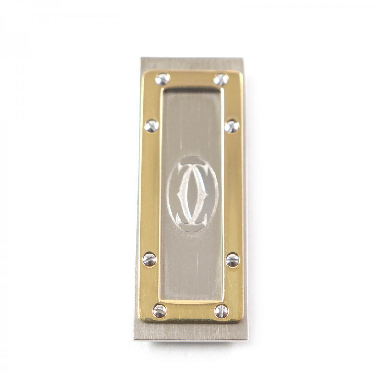 Cartier Money Clip Stainless Steel , Gold Plated Silver Must De Cartier Mens