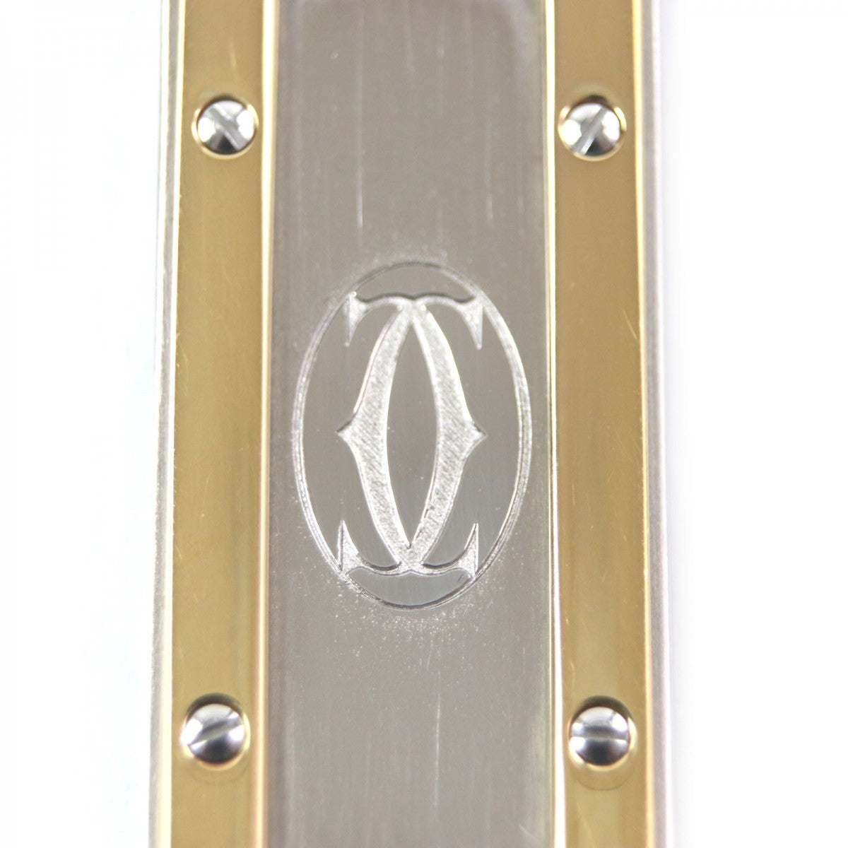 Cartier Money Clip Stainless Steel , Gold Plated Silver Must De Cartier Mens