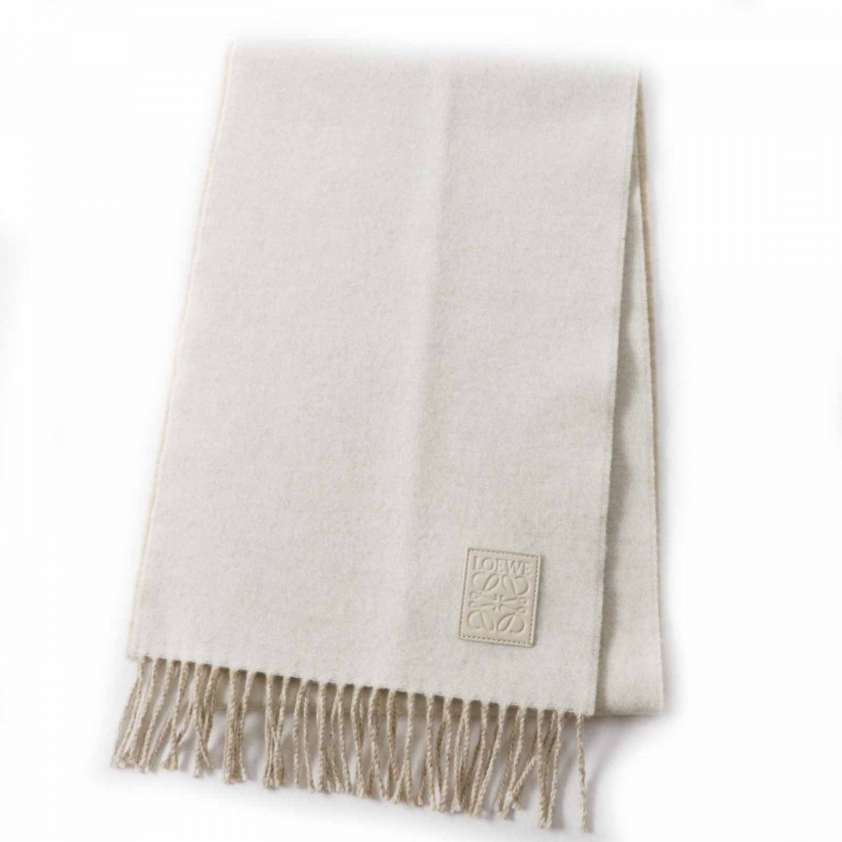Loewe Scarf Wool White Beige