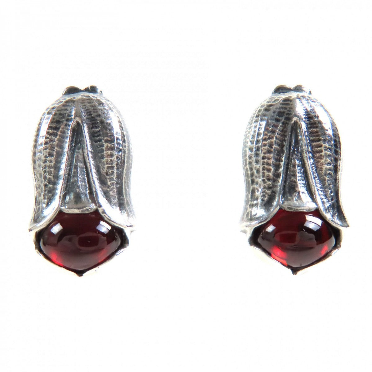 Georg Jensen Earring 2007 Sv925 Silver Red Type