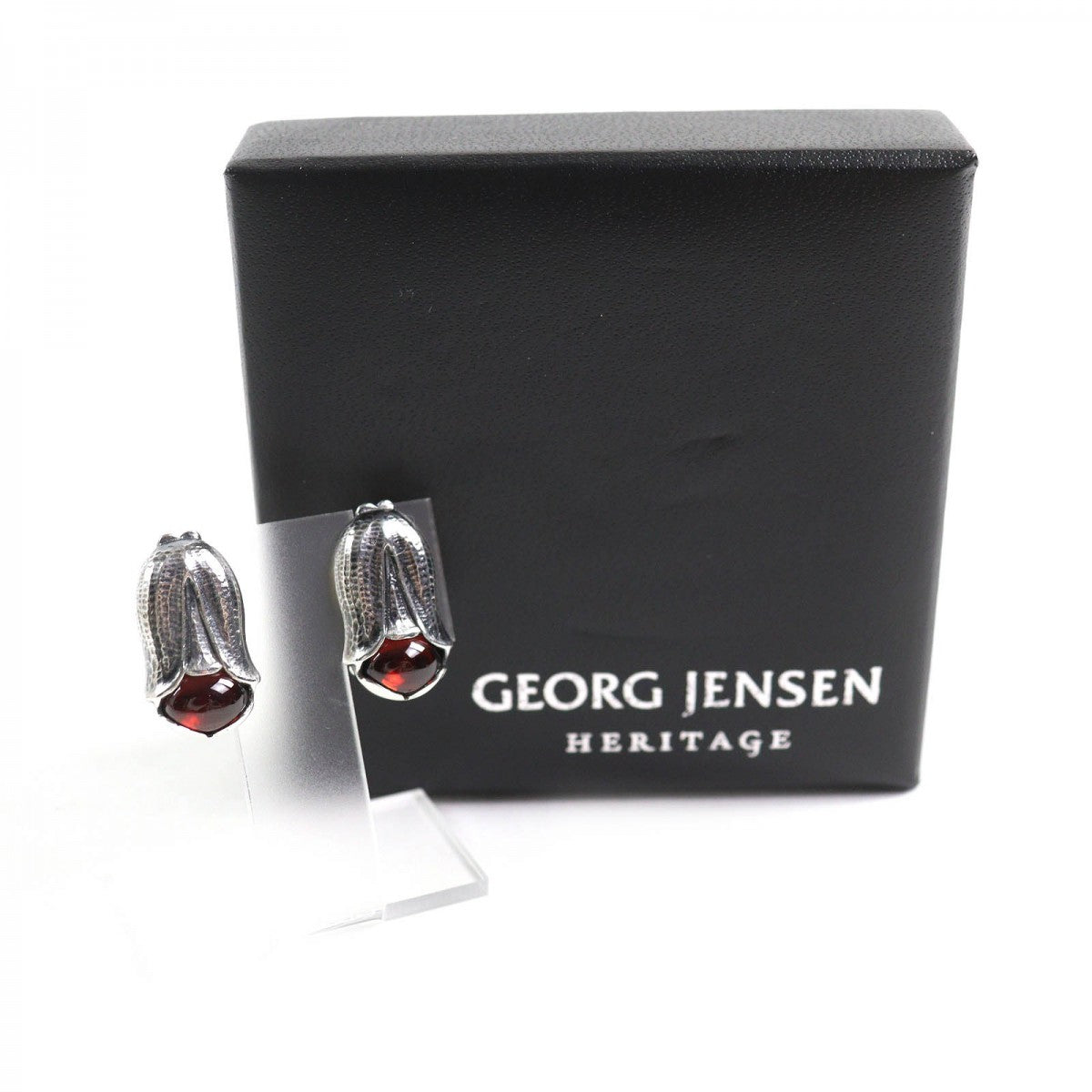 Georg Jensen Earring 2007 Sv925 Silver Red Type