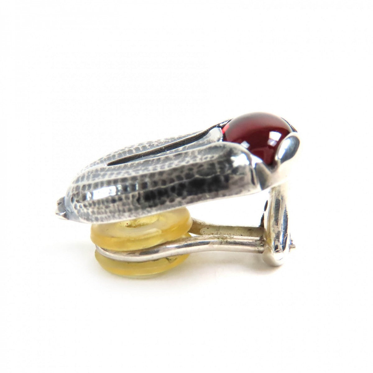Georg Jensen Earring 2007 Sv925 Silver Red Type