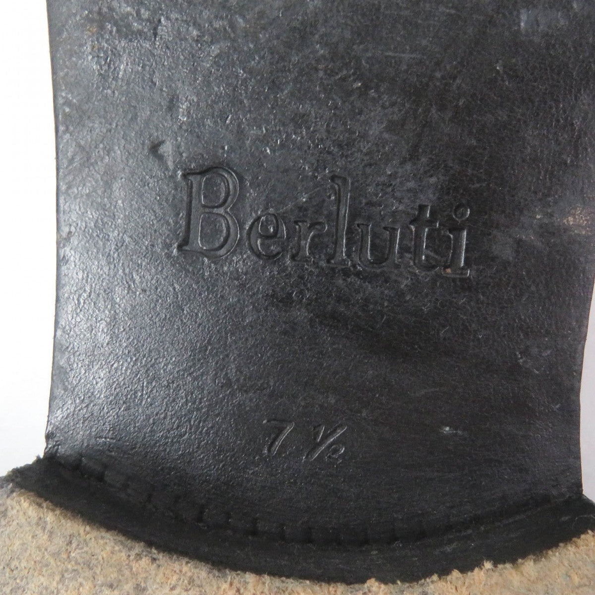 Berluti Dress Shoes Leather Black Alessandro Scars Mens 7 1/2