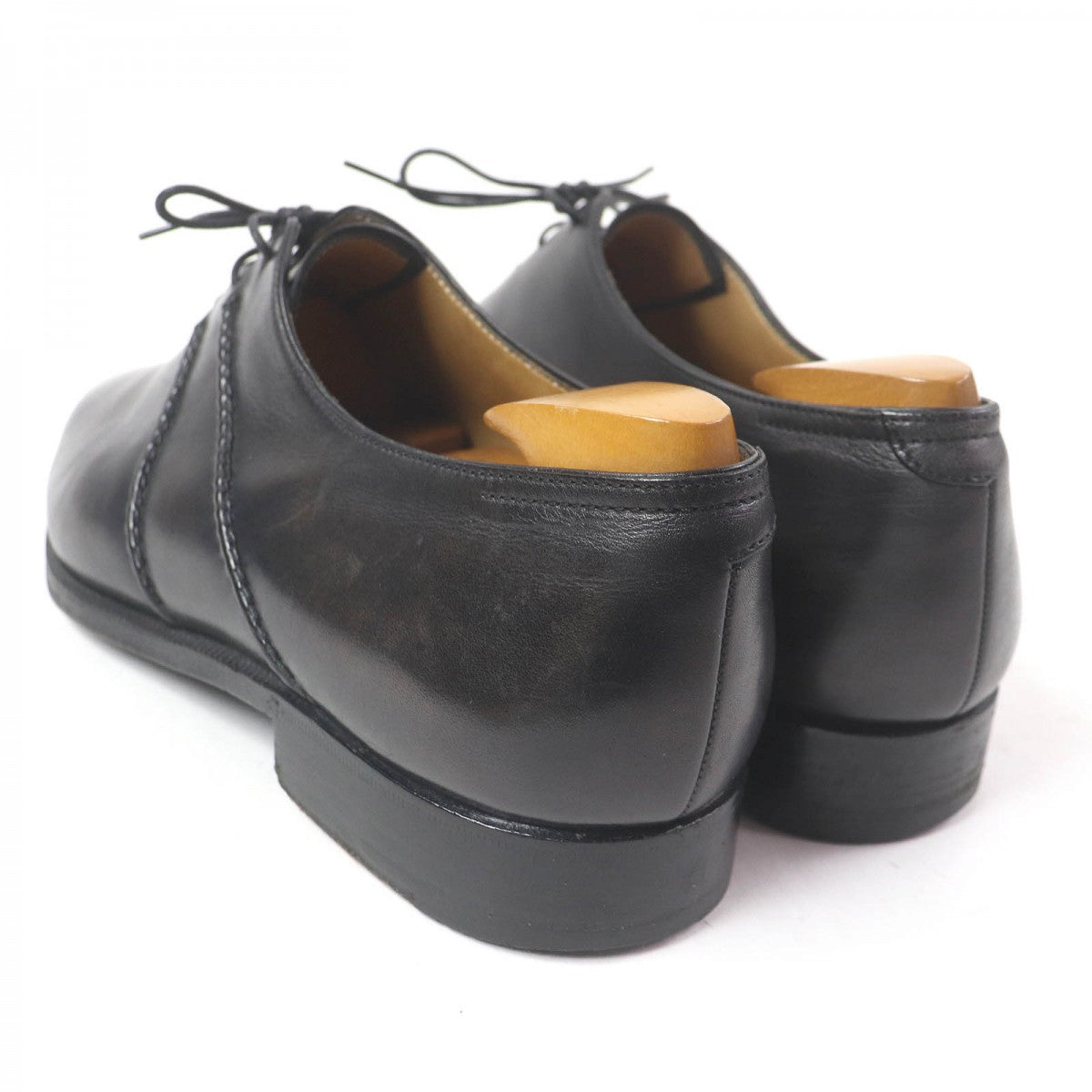 Berluti Dress Shoes Leather Black Alessandro Scars Mens 7 1/2