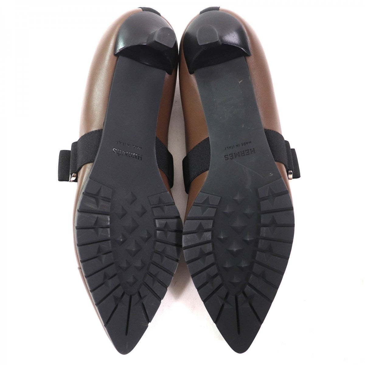 Hermes Pumps Leather Brown Black 38