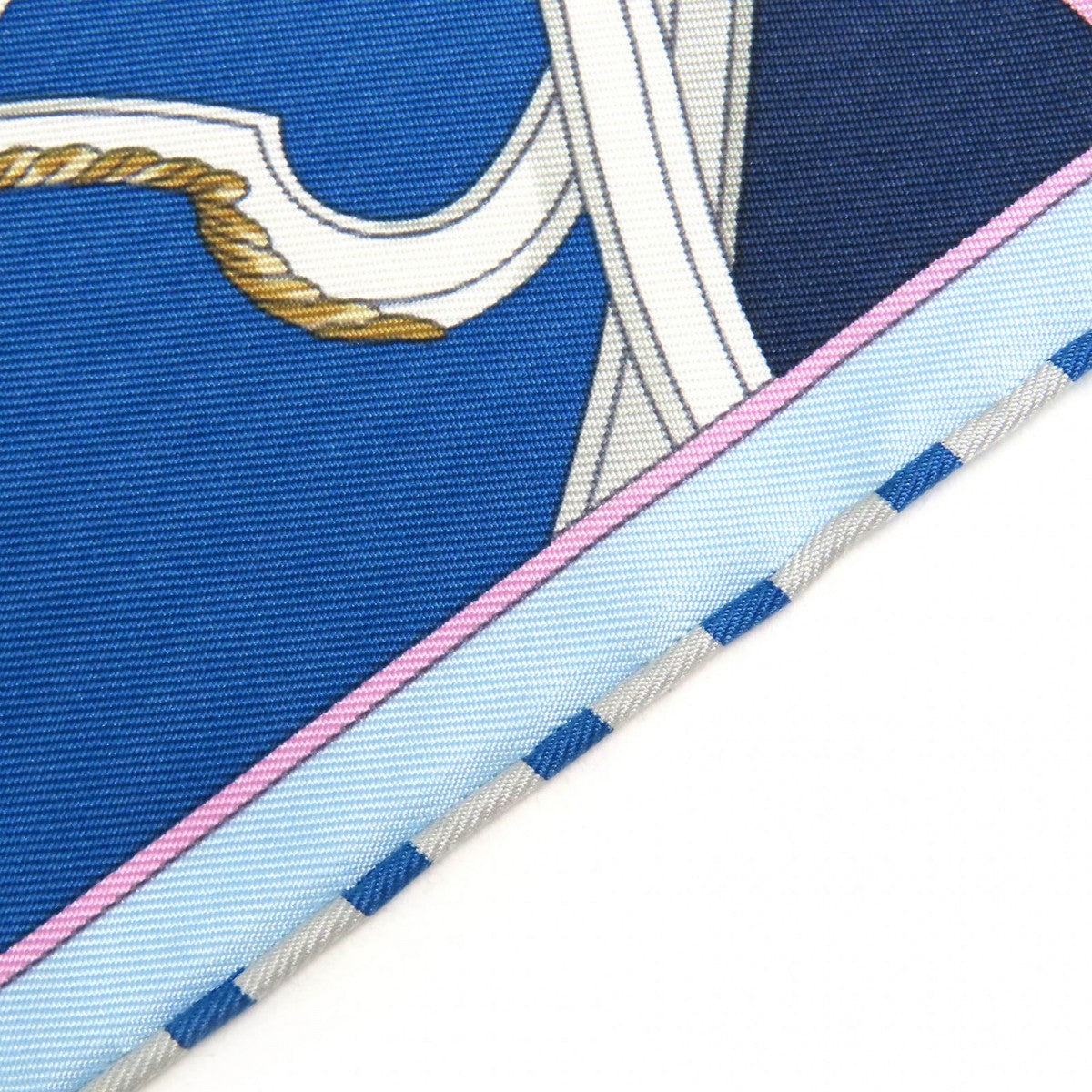 Hermes Scarf Silk Blue Navy Type Springs