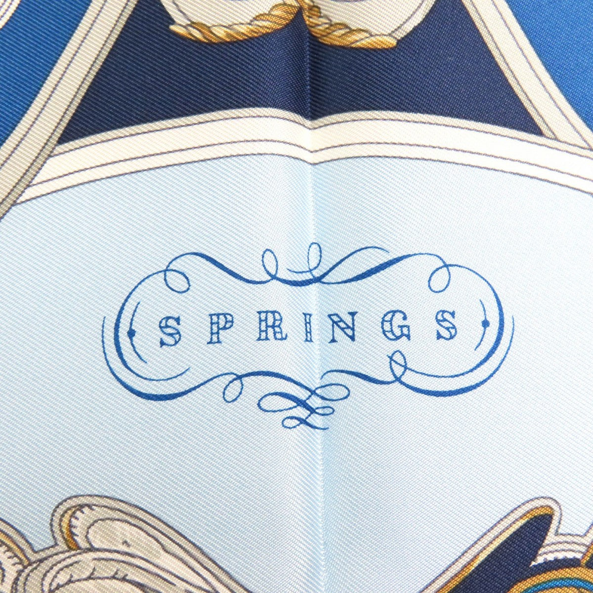 Hermes Scarf Silk Blue Navy Type Springs