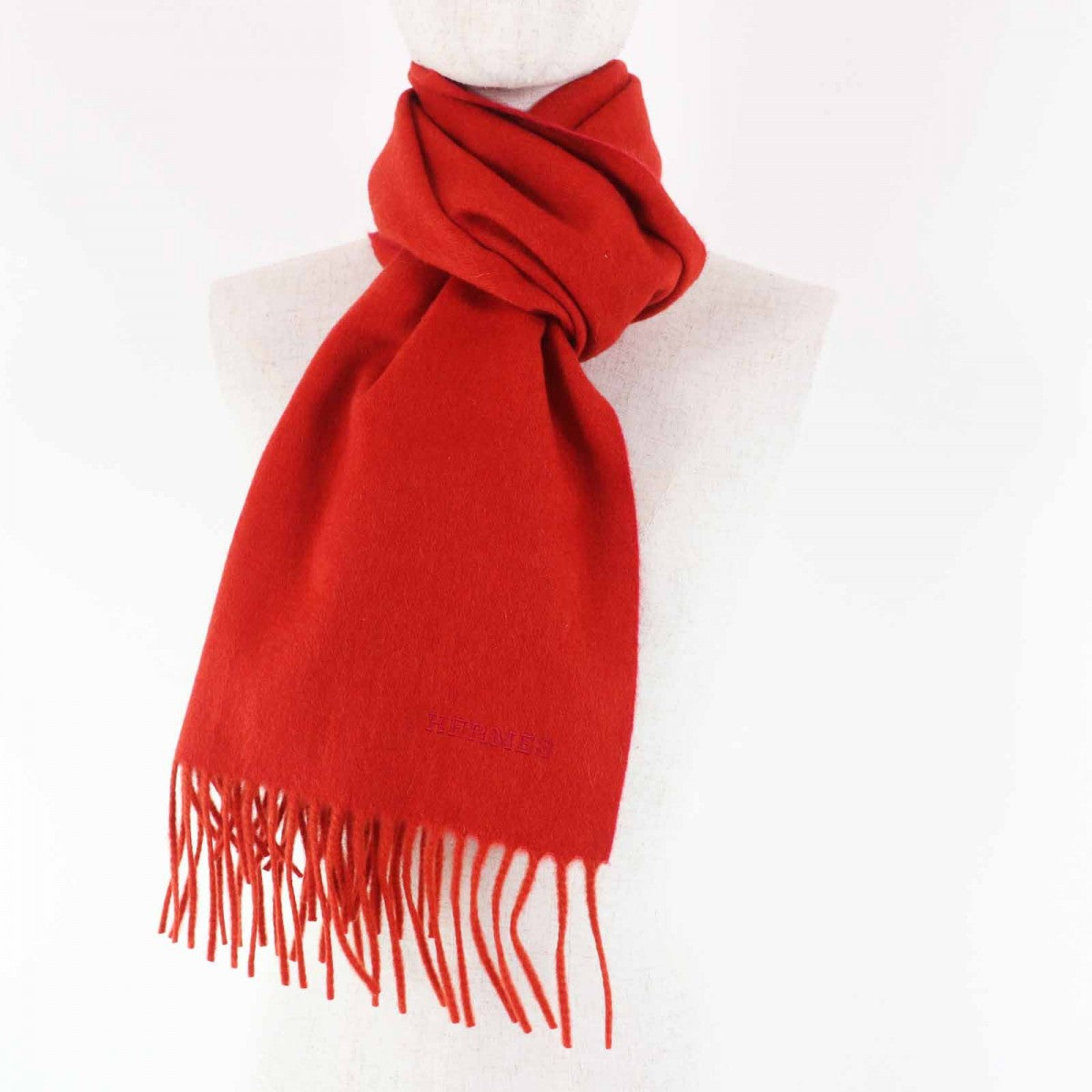 Hermes Scarf Cashmere Orange Red