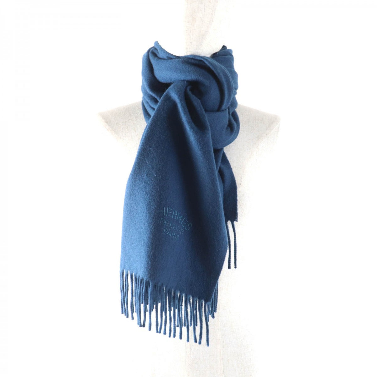 Hermes Scarf Cashmere Blue Type