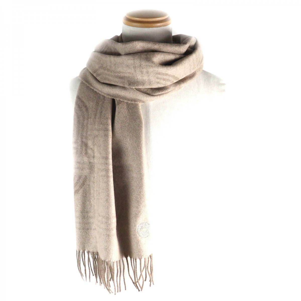 Hermes Scarf Cashmere Beige Type 24Th Circuit
