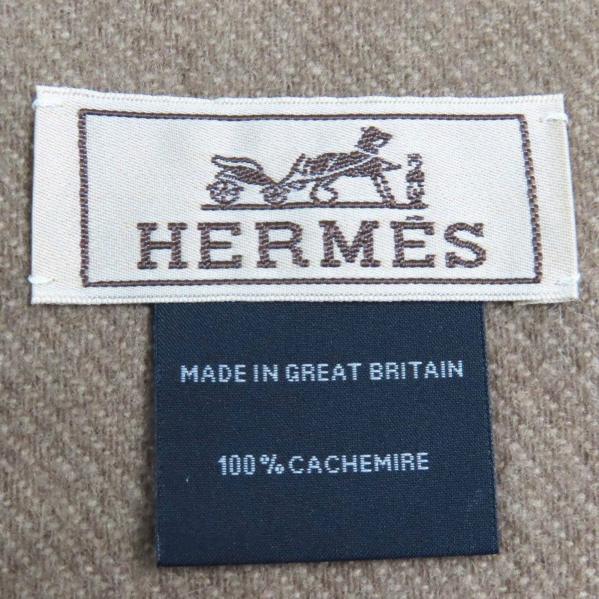 Hermes Scarf Cashmere Beige Type 24Th Circuit