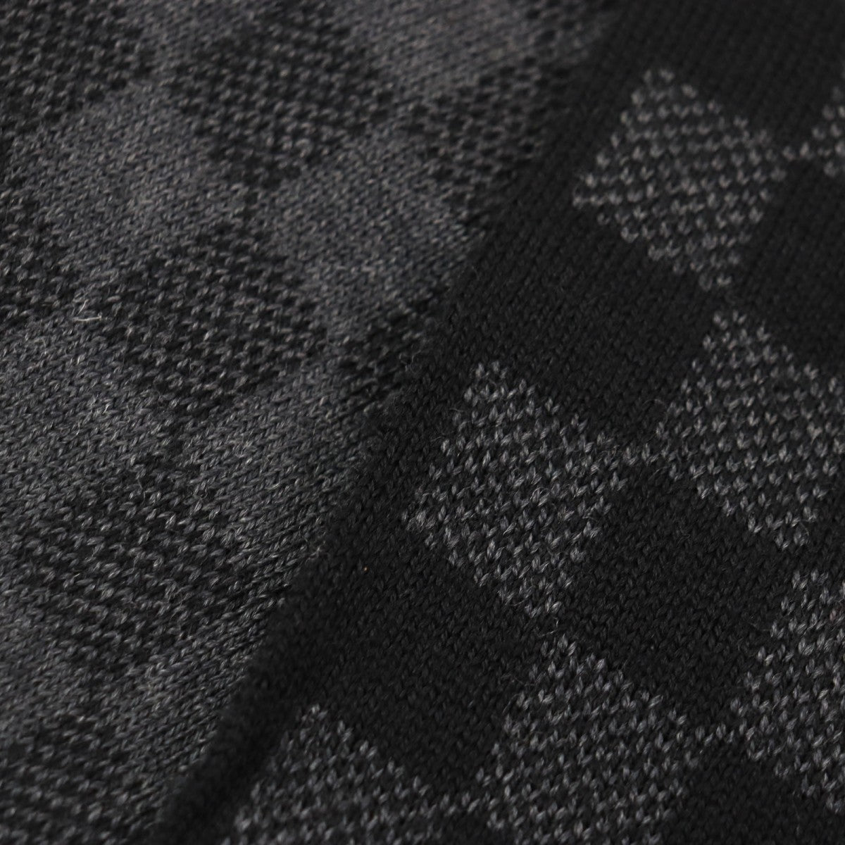 Louis Vuitton Scarf 402330 Wool Black Grey Echarpe Petit Damier