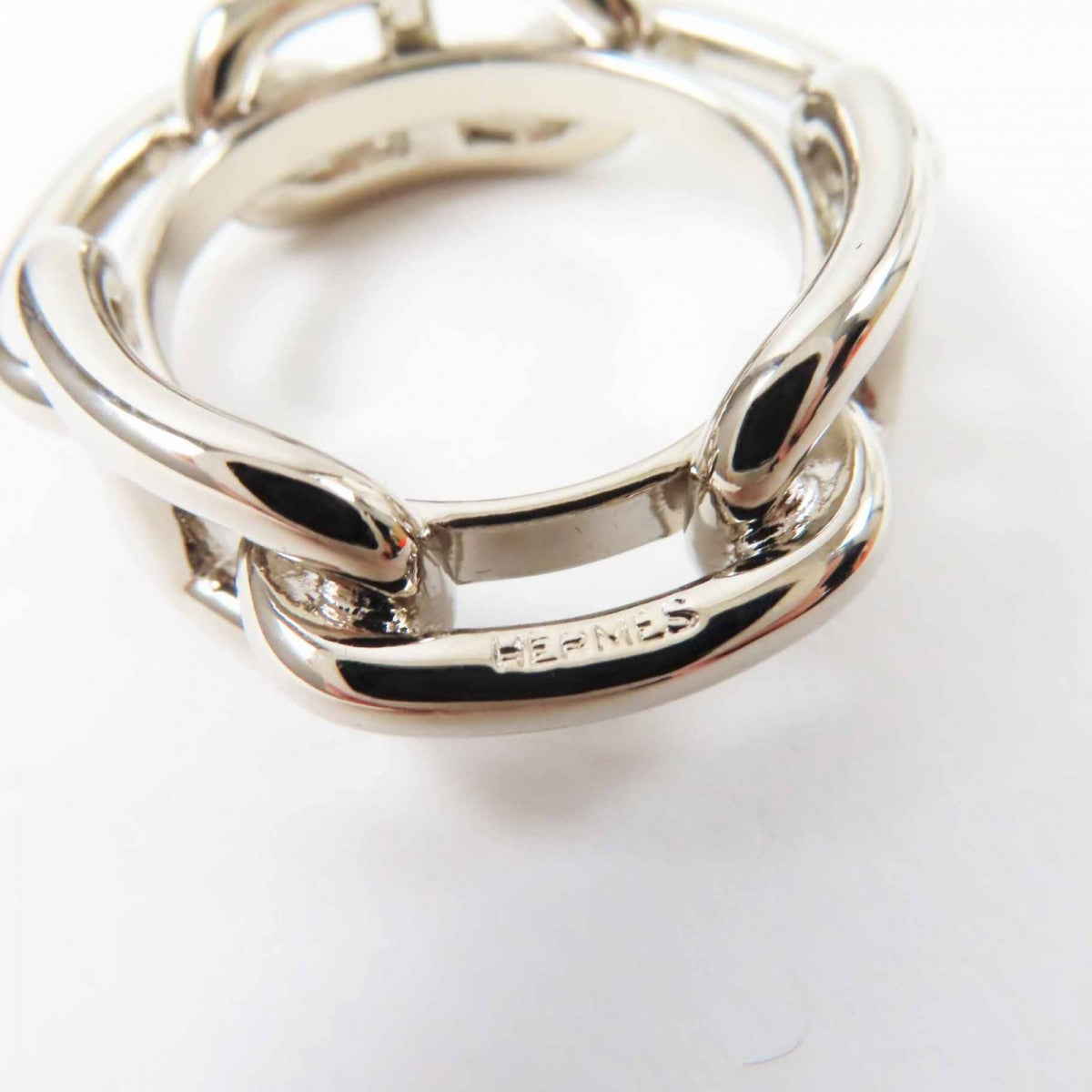 Hermes Scarf Ring Metal Silver Lukade