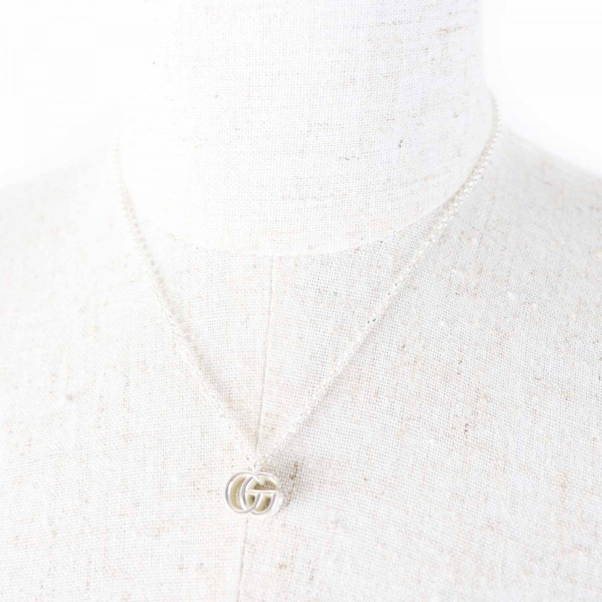 Gucci Necklace 770724 Ag925 Silver Arabesque Double G Necklace