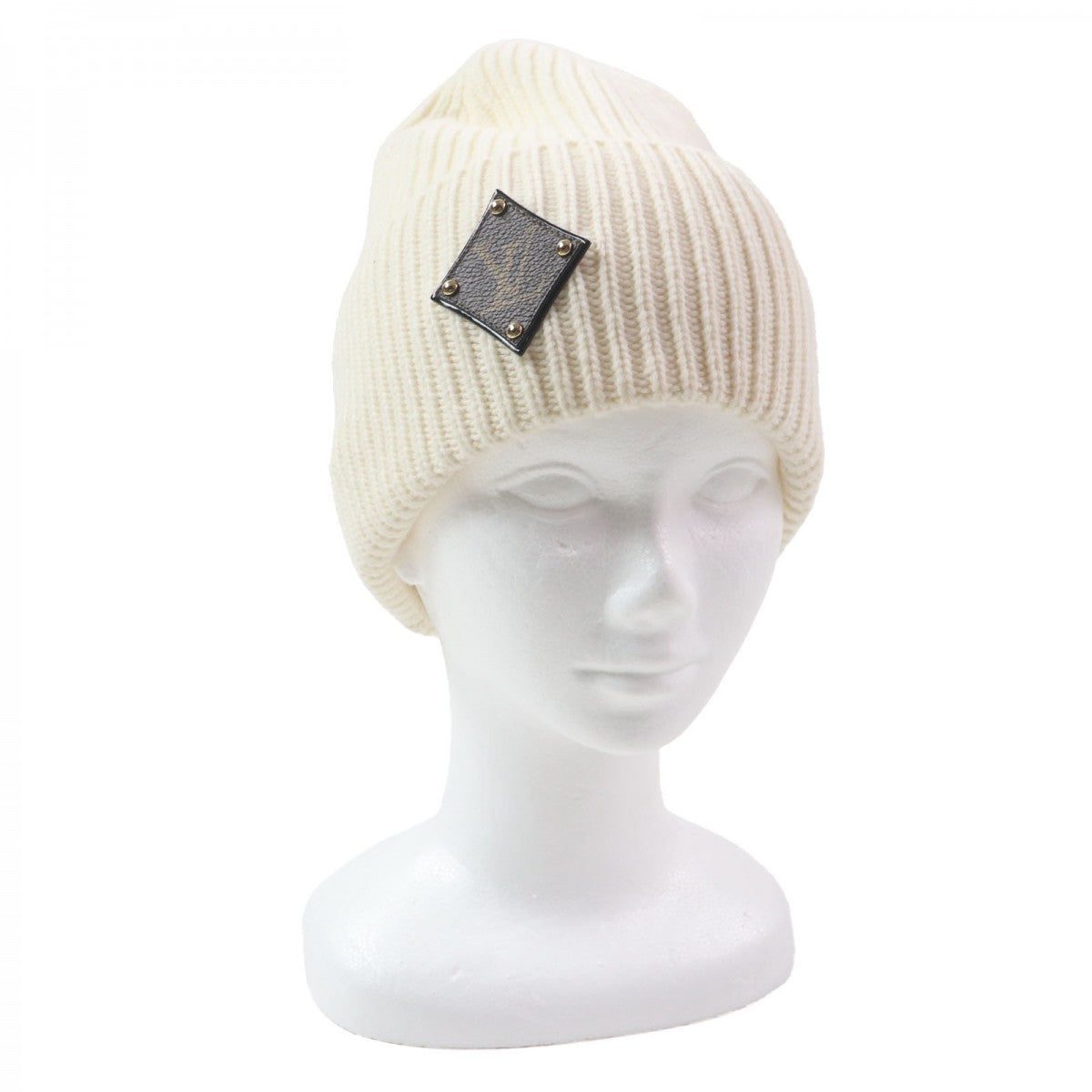 Louis Vuitton Knit Cap M76707 Wool Ivory Bonnet Lv Beanie