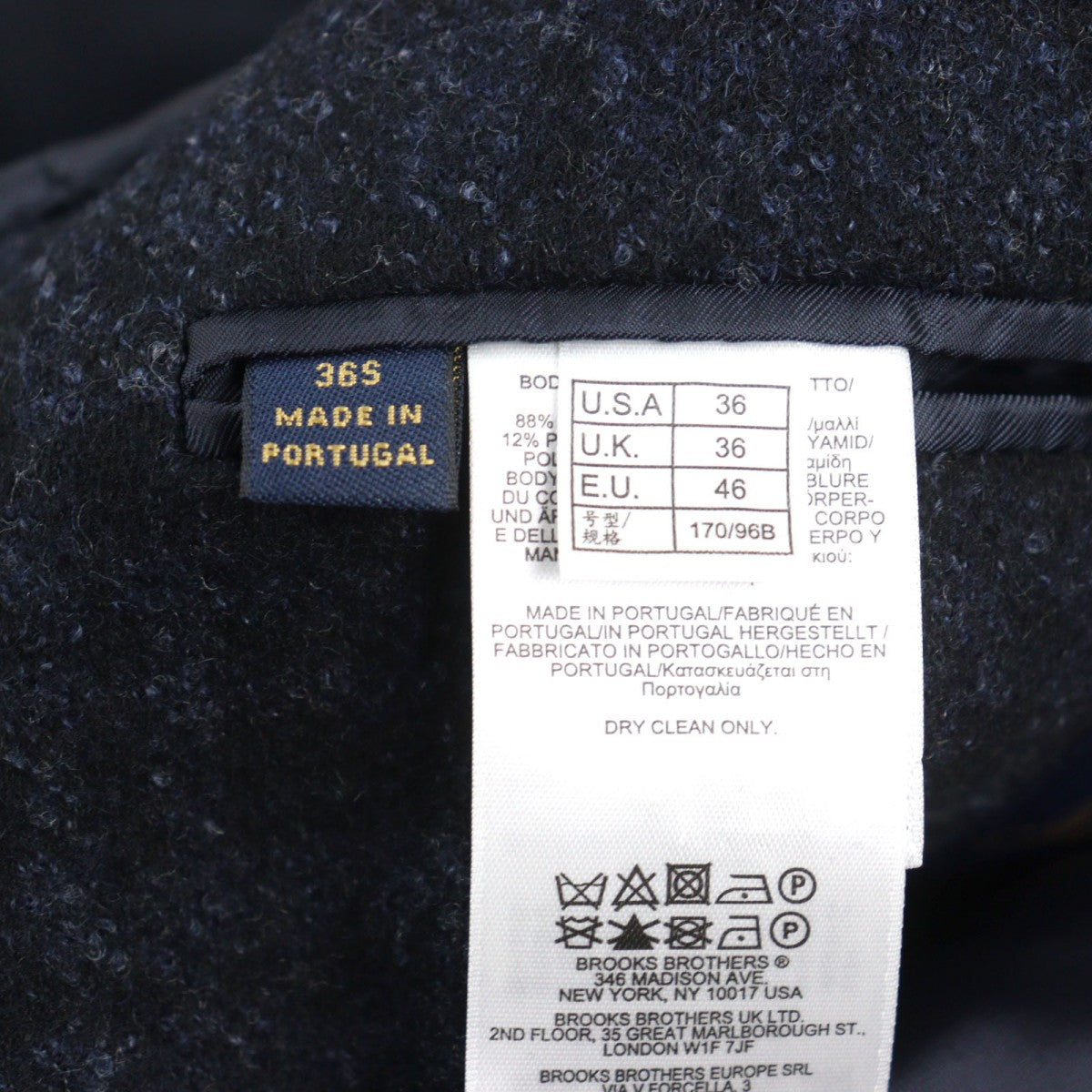Brooks Brothers Chester Coat Wool Blue Type 36