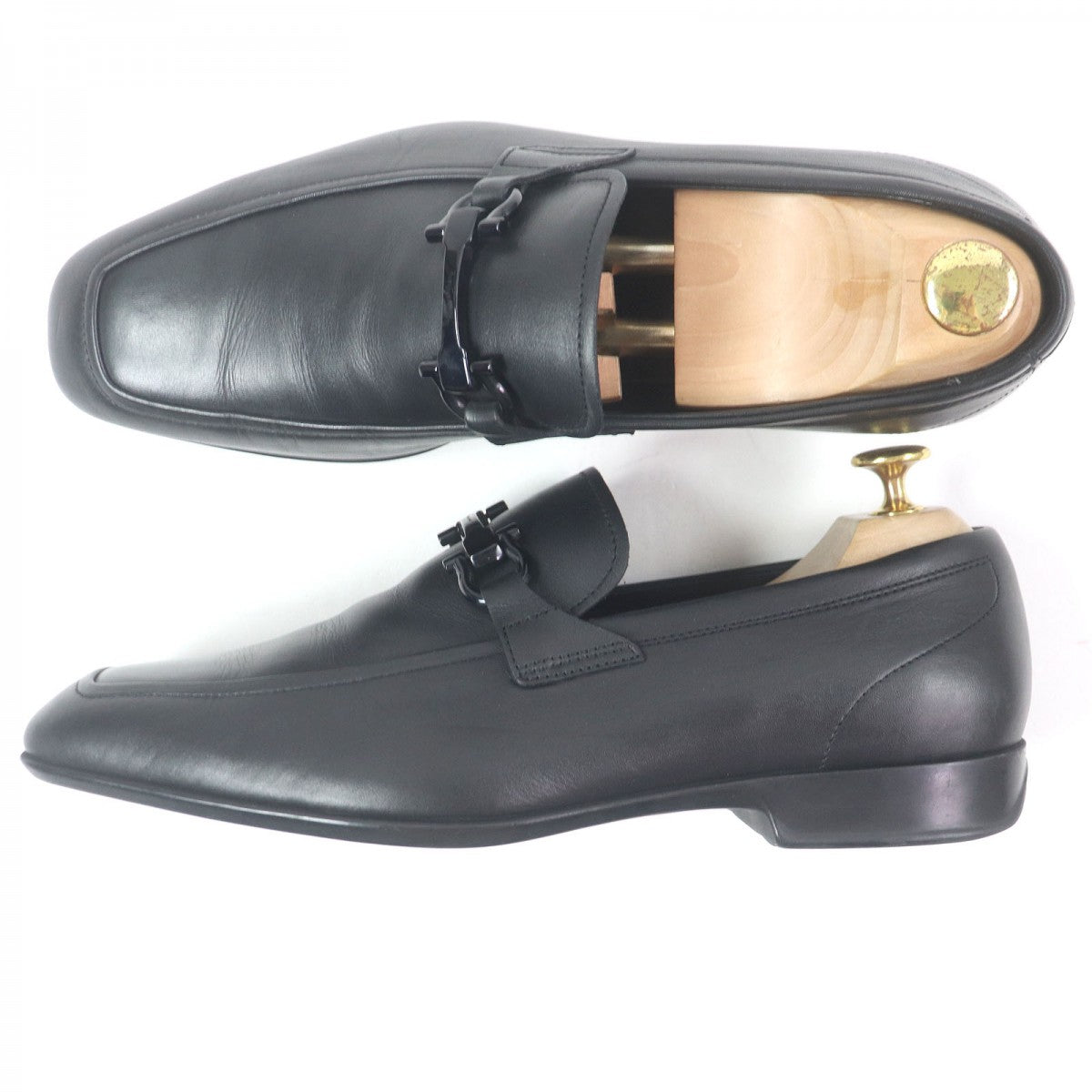 Salvatore Ferragamo Loafers Leather Black 7.5