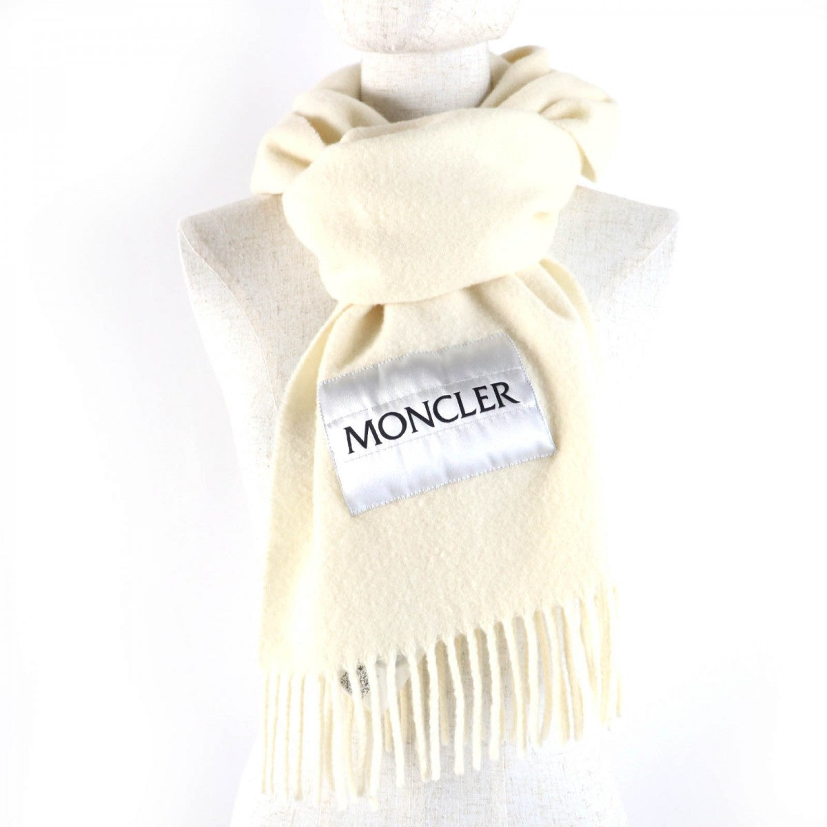 Moncler Scarf Wool Ivory Sciarpa