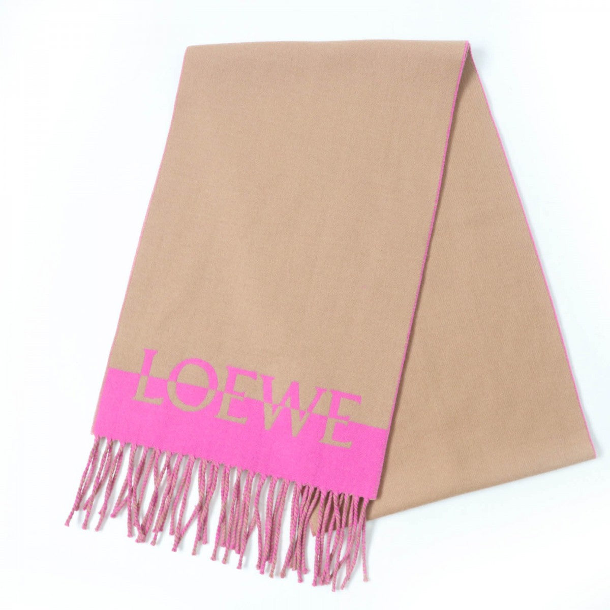Loewe Scarf Wool Brown Pink