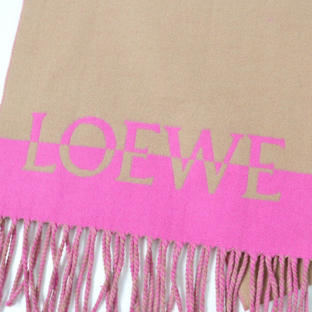 Loewe Scarf Wool Brown Pink