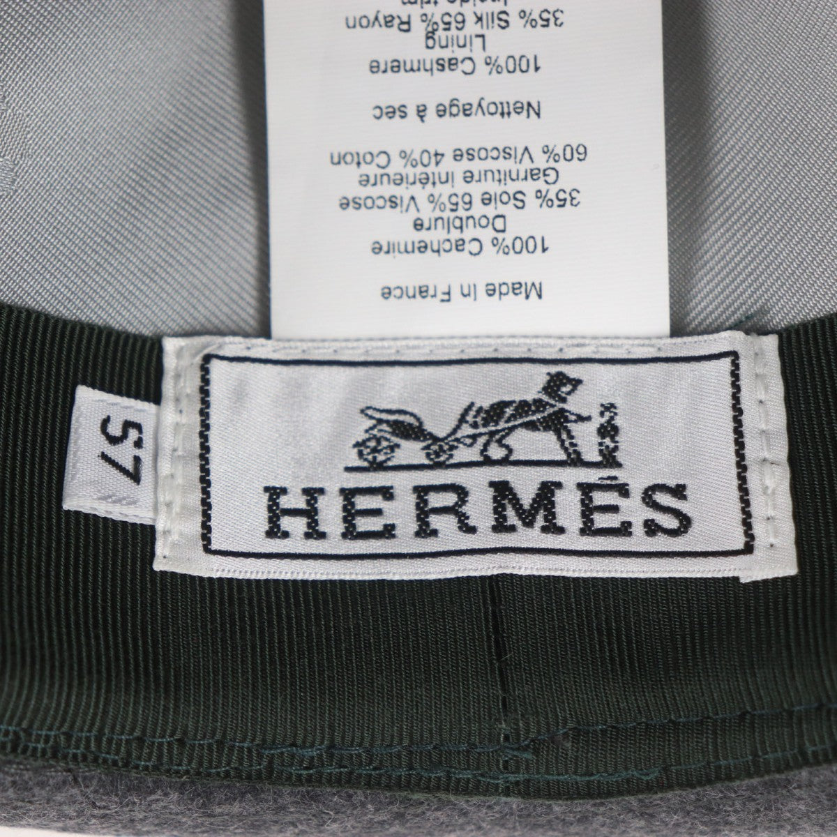 Hermes Hat Cashmere Gray Crude Cell 57