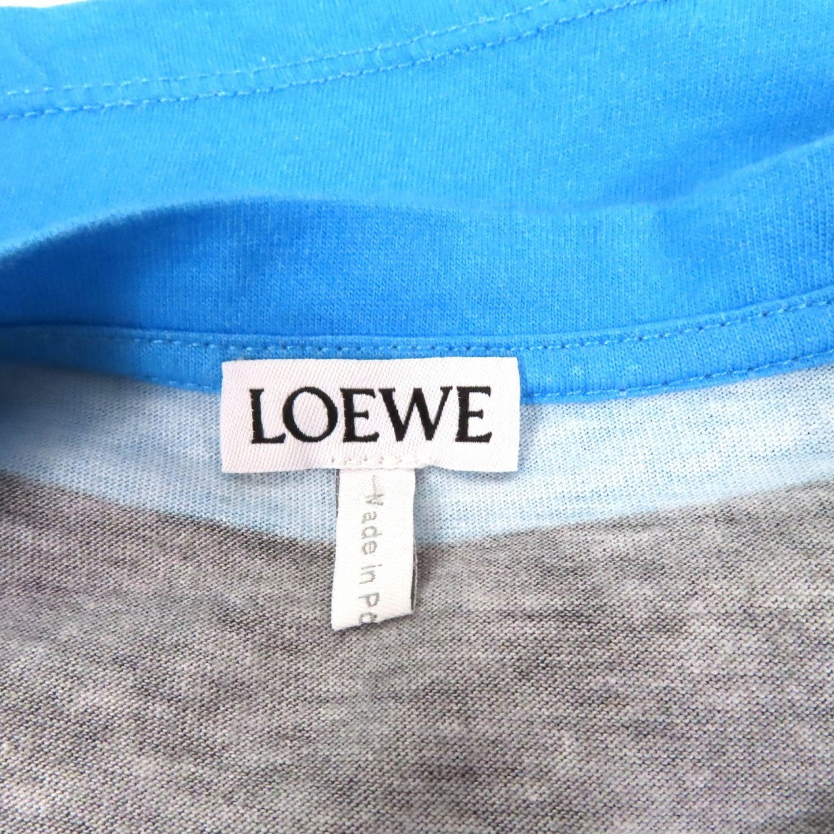 Loewe Short Sleeve T-Shirt S359Y22X45 Cotton Black Light Blue M