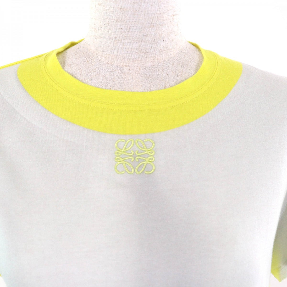 Loewe Short Sleeve T-Shirt Cotton Light Gray Yellow S359Y22X39 S