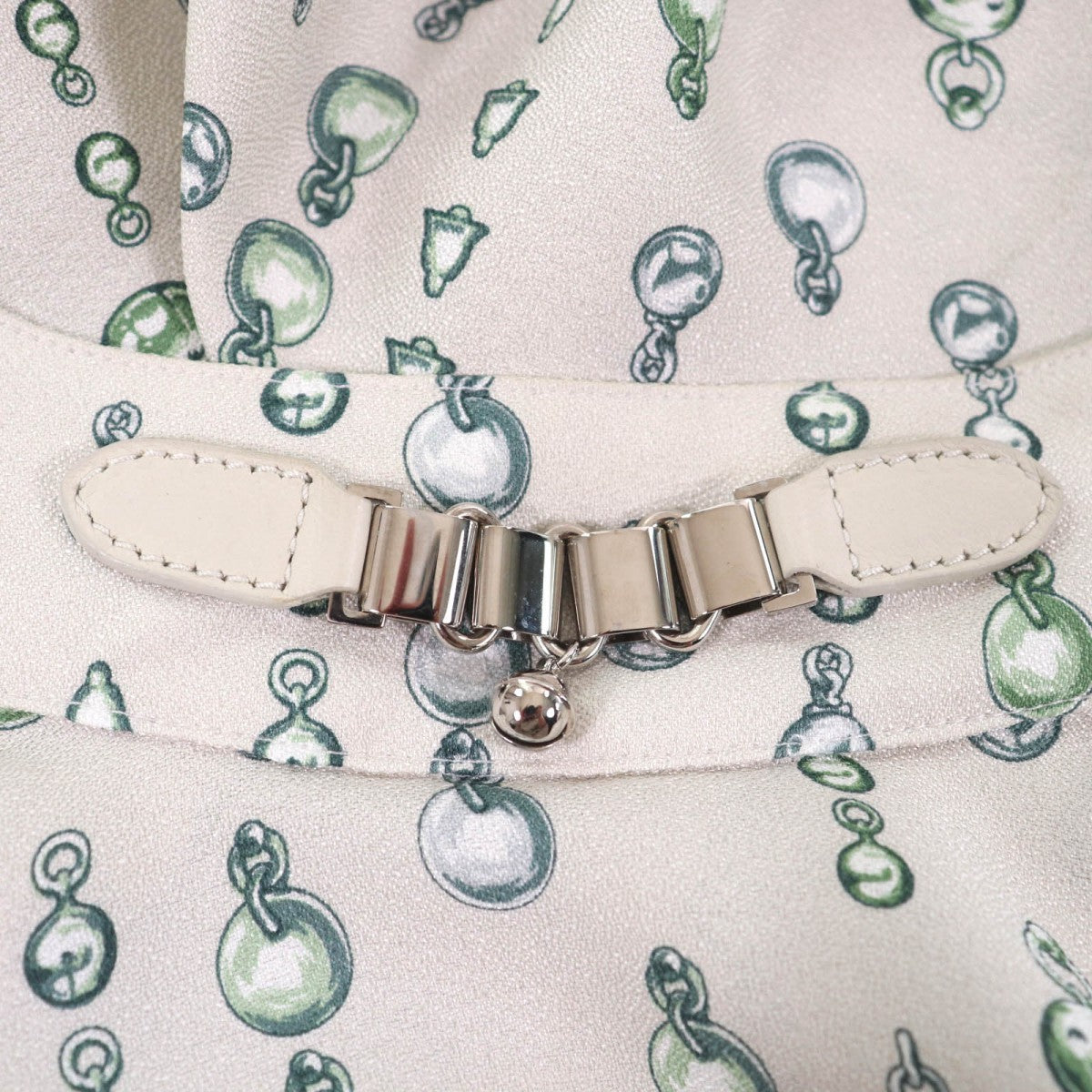 Hermes Tops 2H0619Dn Silk Beige Green 38