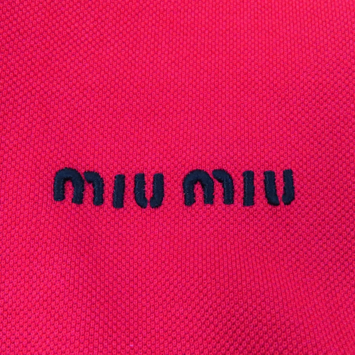 Miu Miu Short Sleeve Polo Shirt Mjn535 Cotton Red Cotton Piqu Polo Shirt Xs