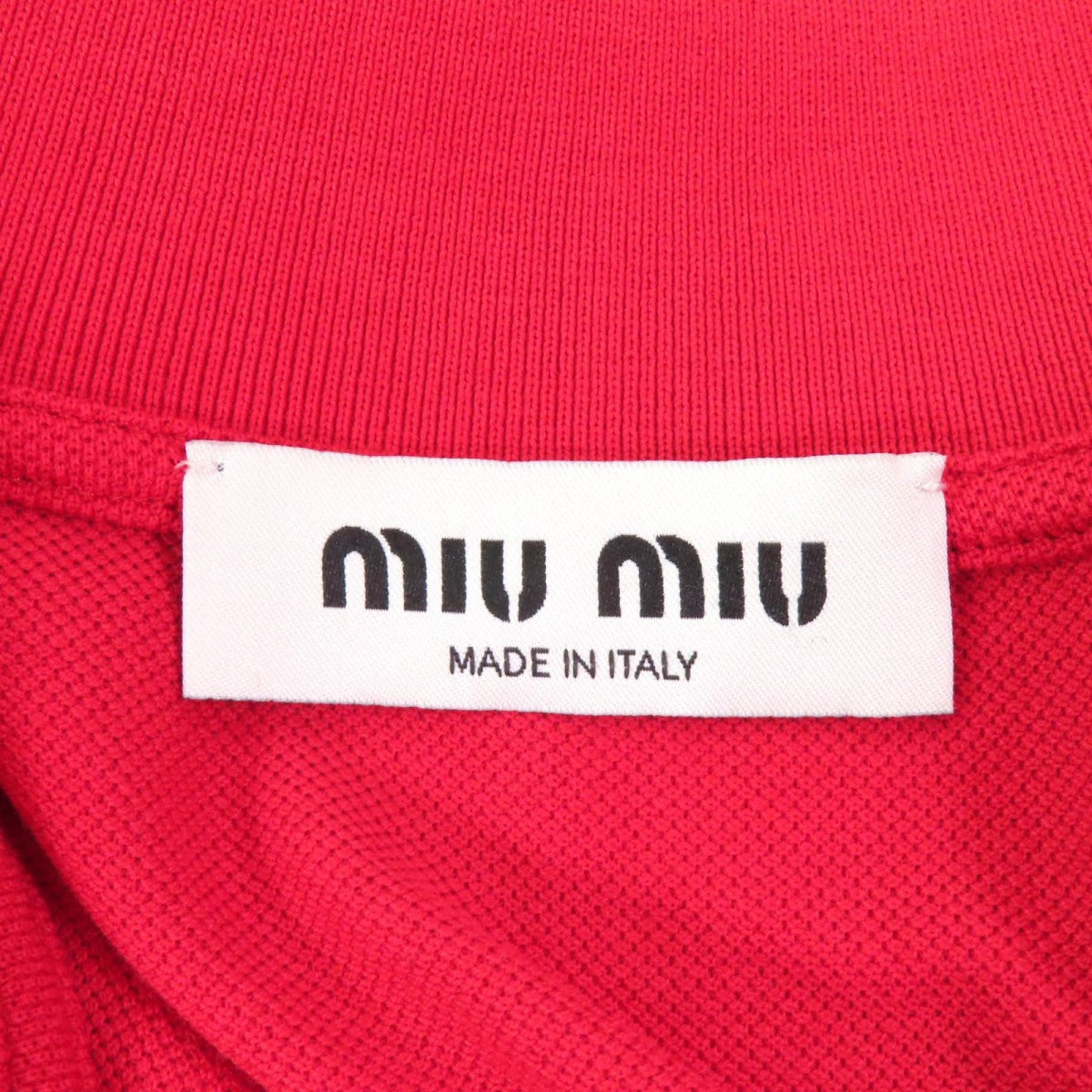 Miu Miu Short Sleeve Polo Shirt Mjn535 Cotton Red Cotton Piqu Polo Shirt Xs