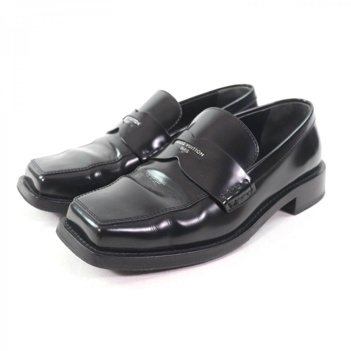 Louis Vuitton Loafers Leather Black The Connery Line 35.5