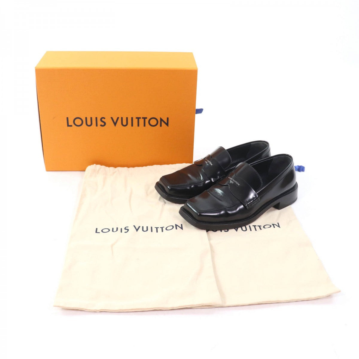 Louis Vuitton Loafers Leather Black The Connery Line 35.5