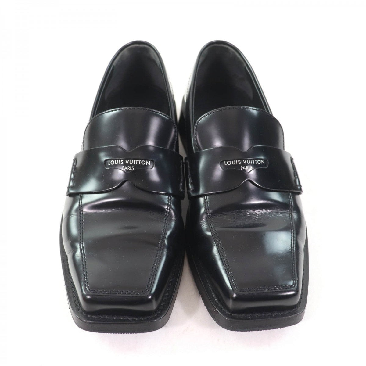 Louis Vuitton Loafers Leather Black The Connery Line 35.5