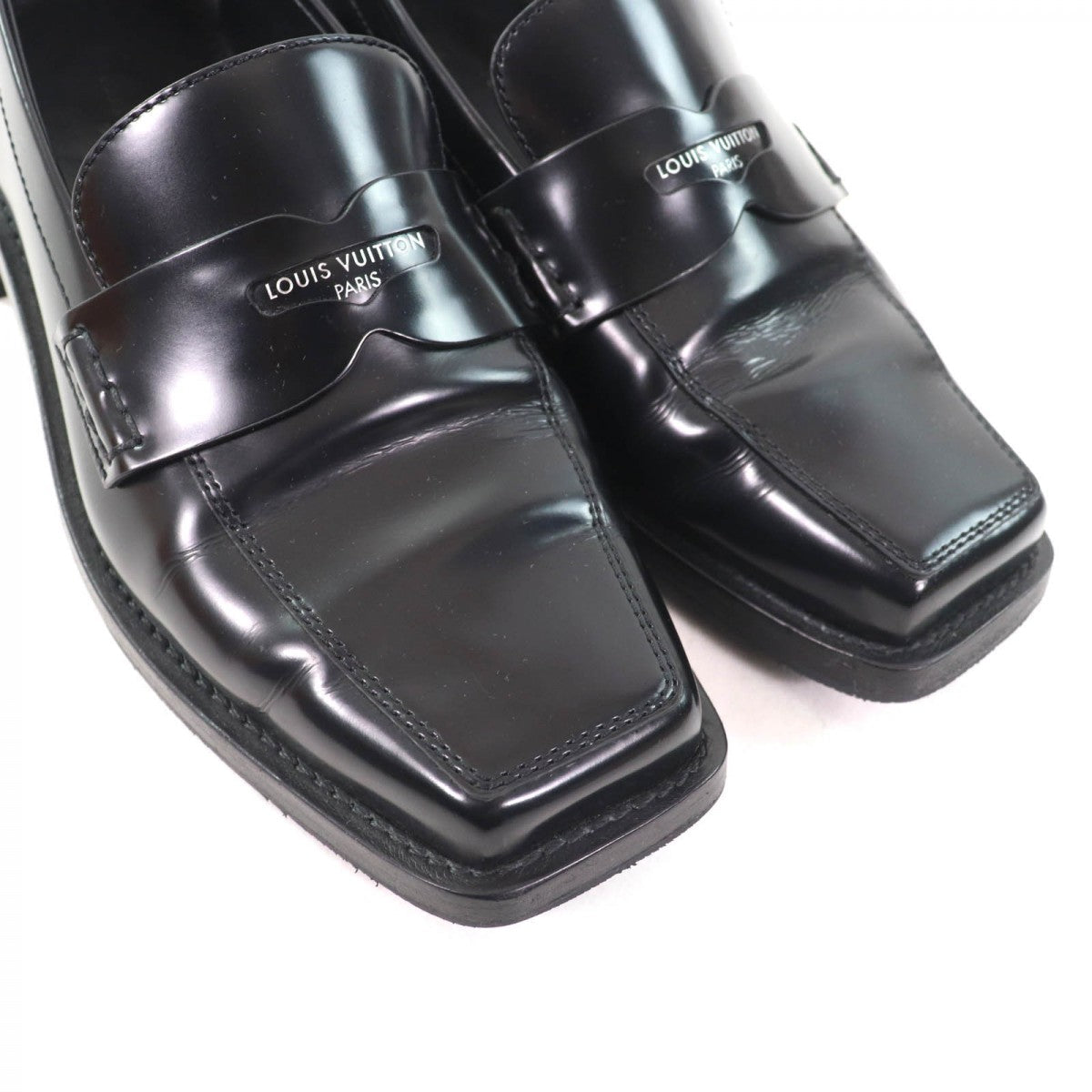 Louis Vuitton Loafers Leather Black The Connery Line 35.5