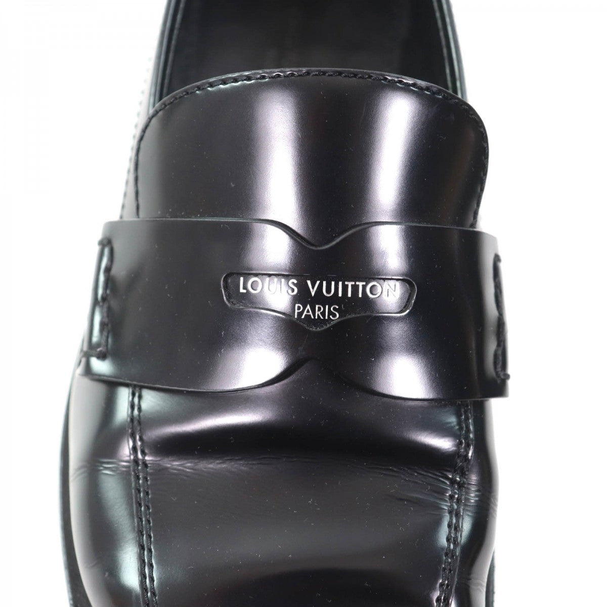 Louis Vuitton Loafers Leather Black The Connery Line 35.5