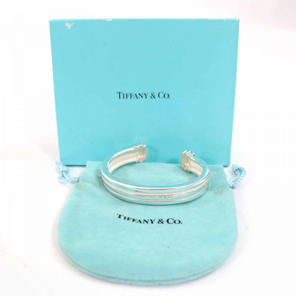 Tiffany&Co. Bangle Sv925 Silver Atlas Grooved Cuff Atlas Grooved Cuff