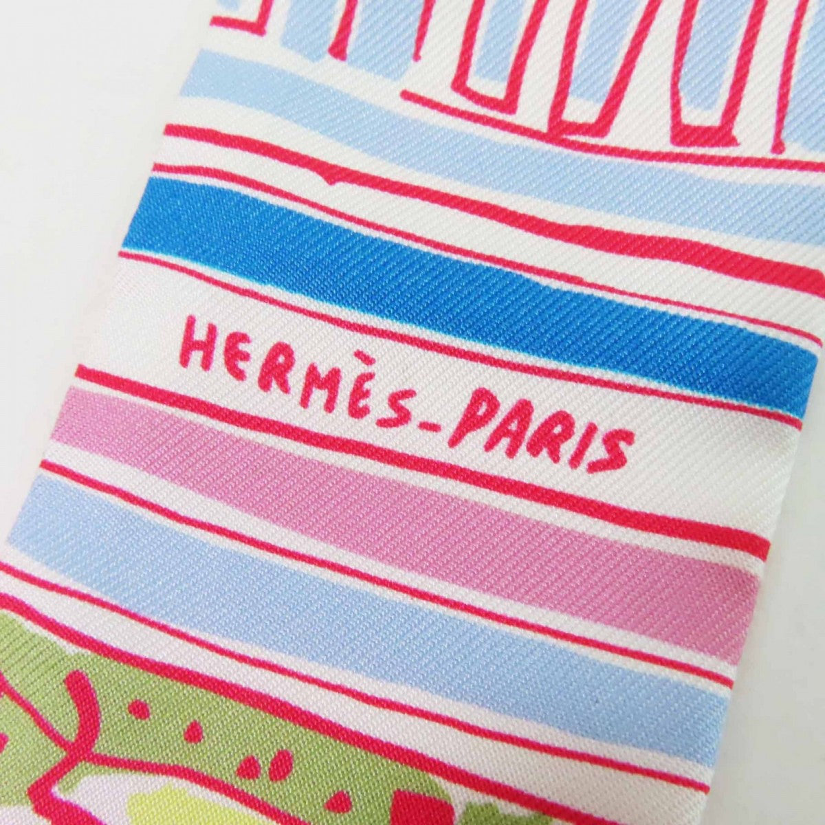 Hermes Scarf Silk Rose Blue Veil Rayures D'Ete Twilly