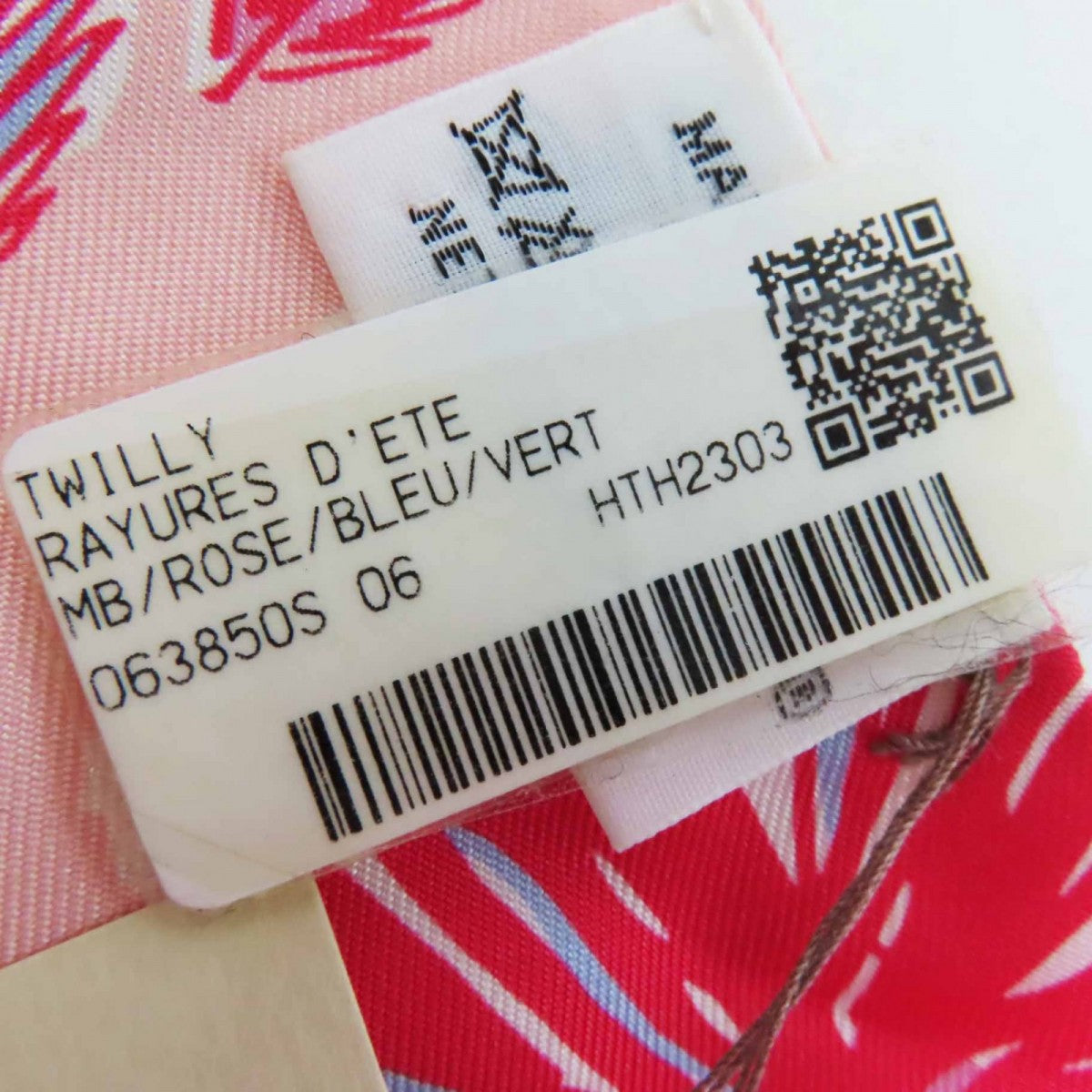 Hermes Scarf Silk Rose Blue Veil Rayures D'Ete Twilly